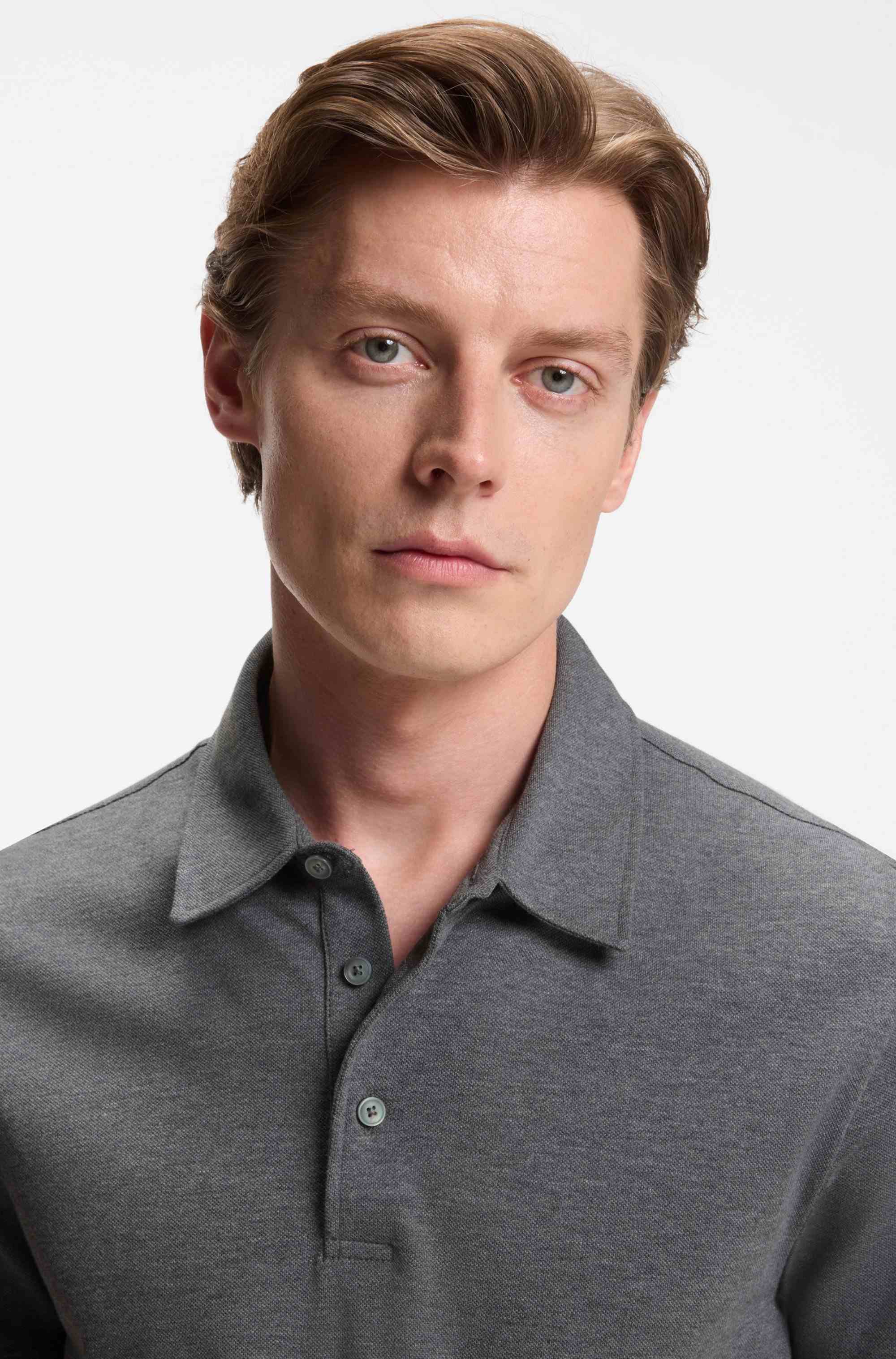 BECKHAM x BOSS polo shirt in cotton and silk