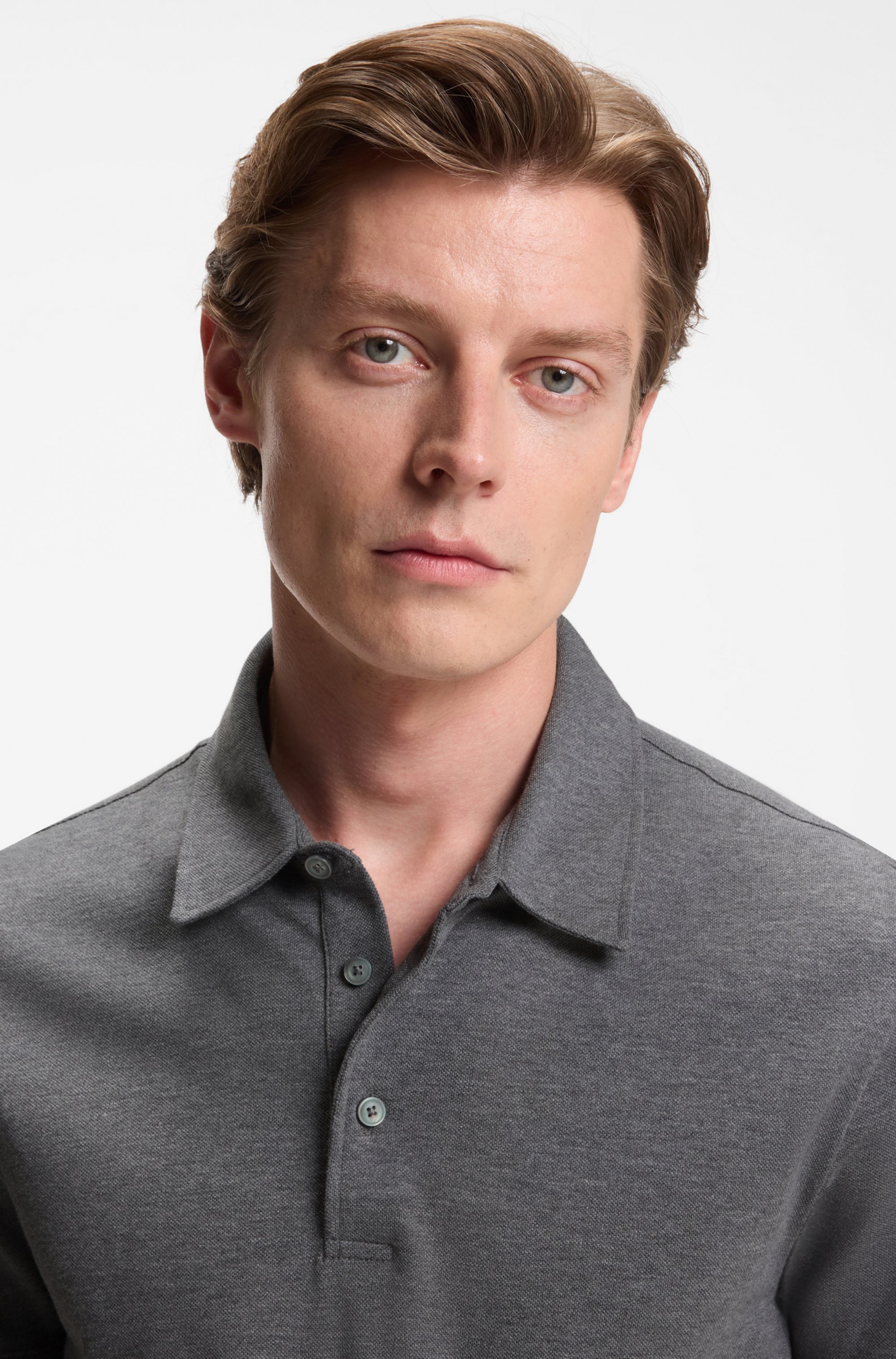 BECKHAM x BOSS polo shirt in cotton and silk