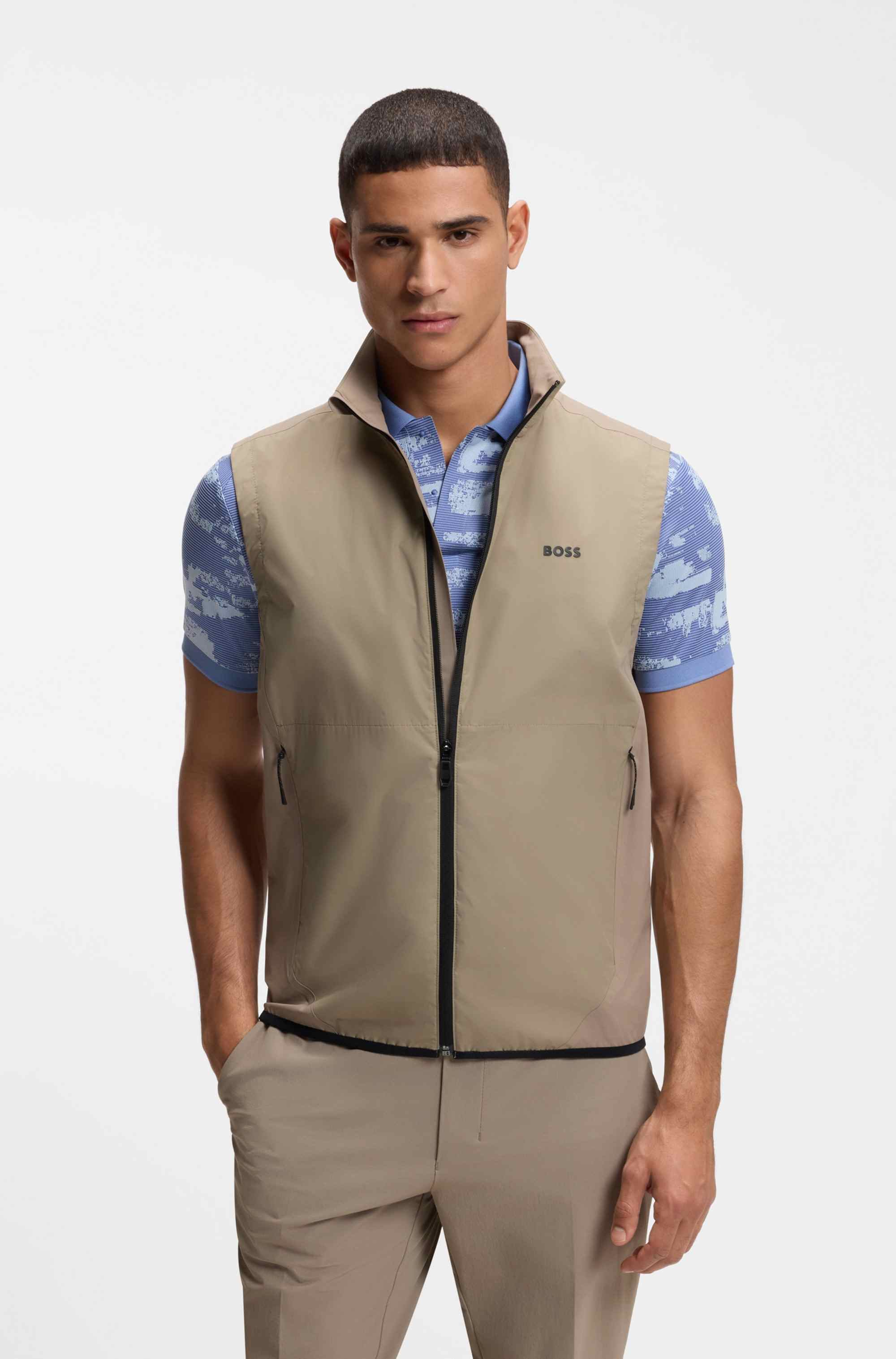 Water-repellent gilet with four-way stretch