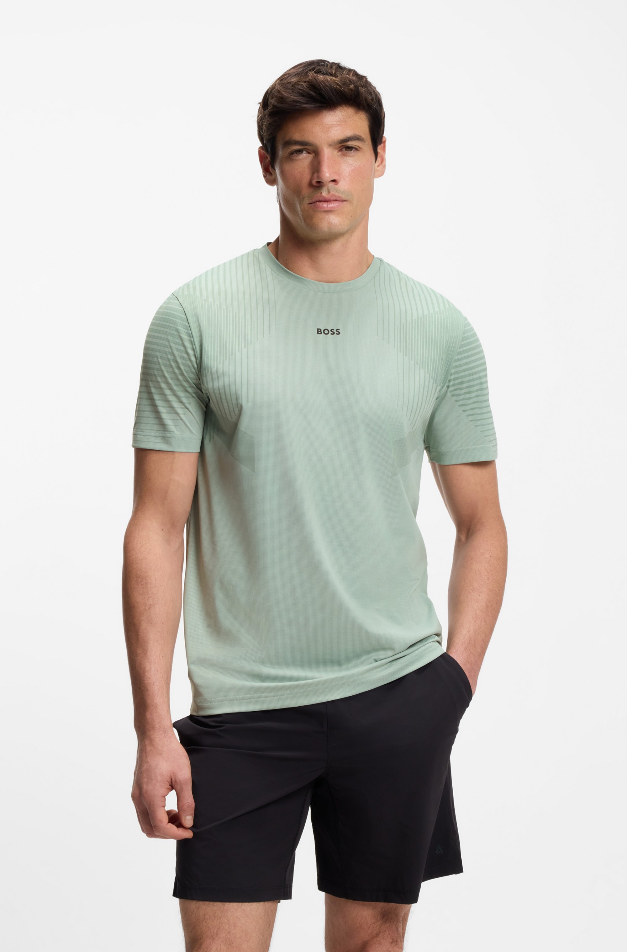 Slim-fit quick-dry T-shirt with reflective details