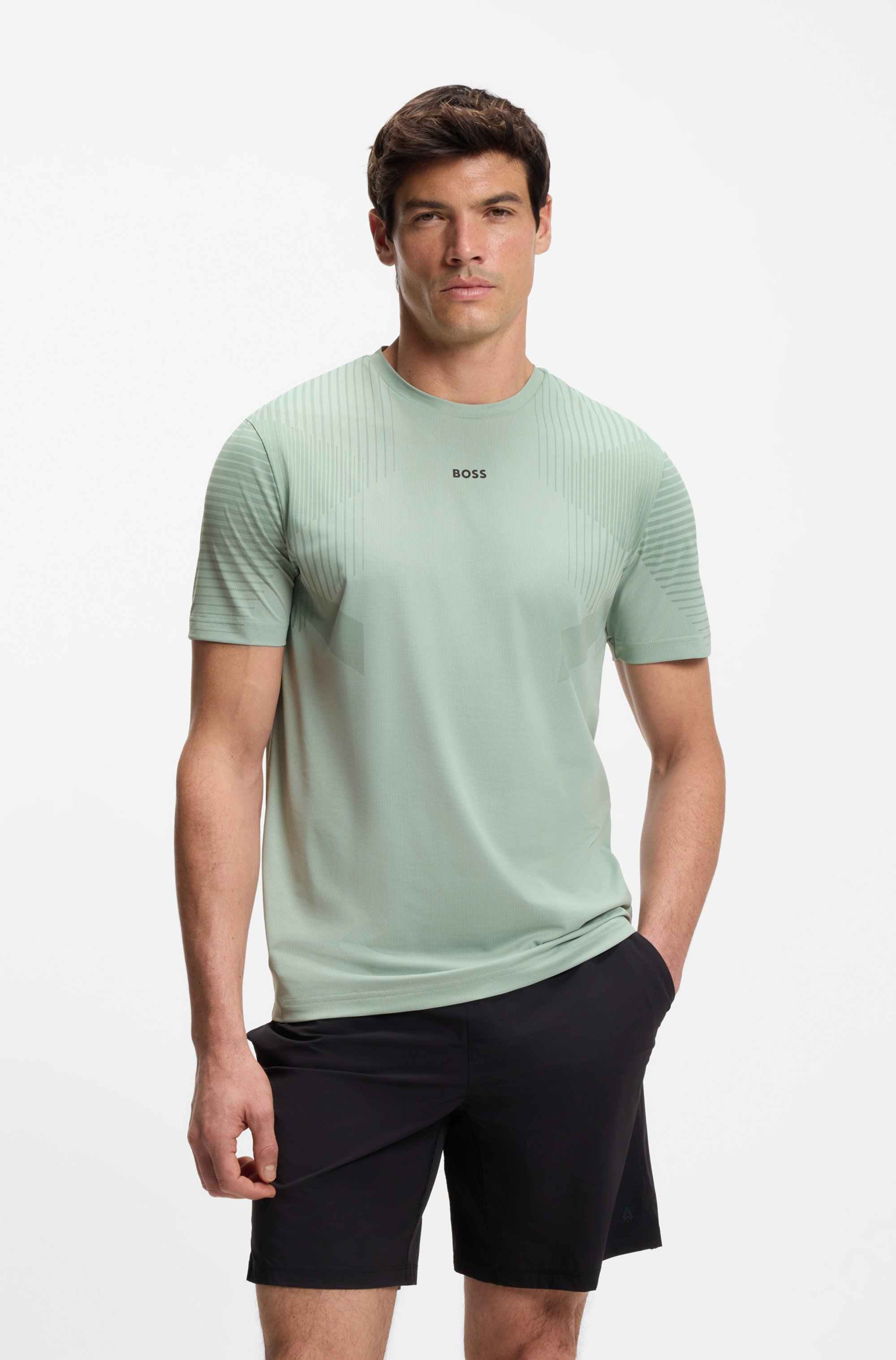 Slim-fit quick-dry T-shirt with reflective details