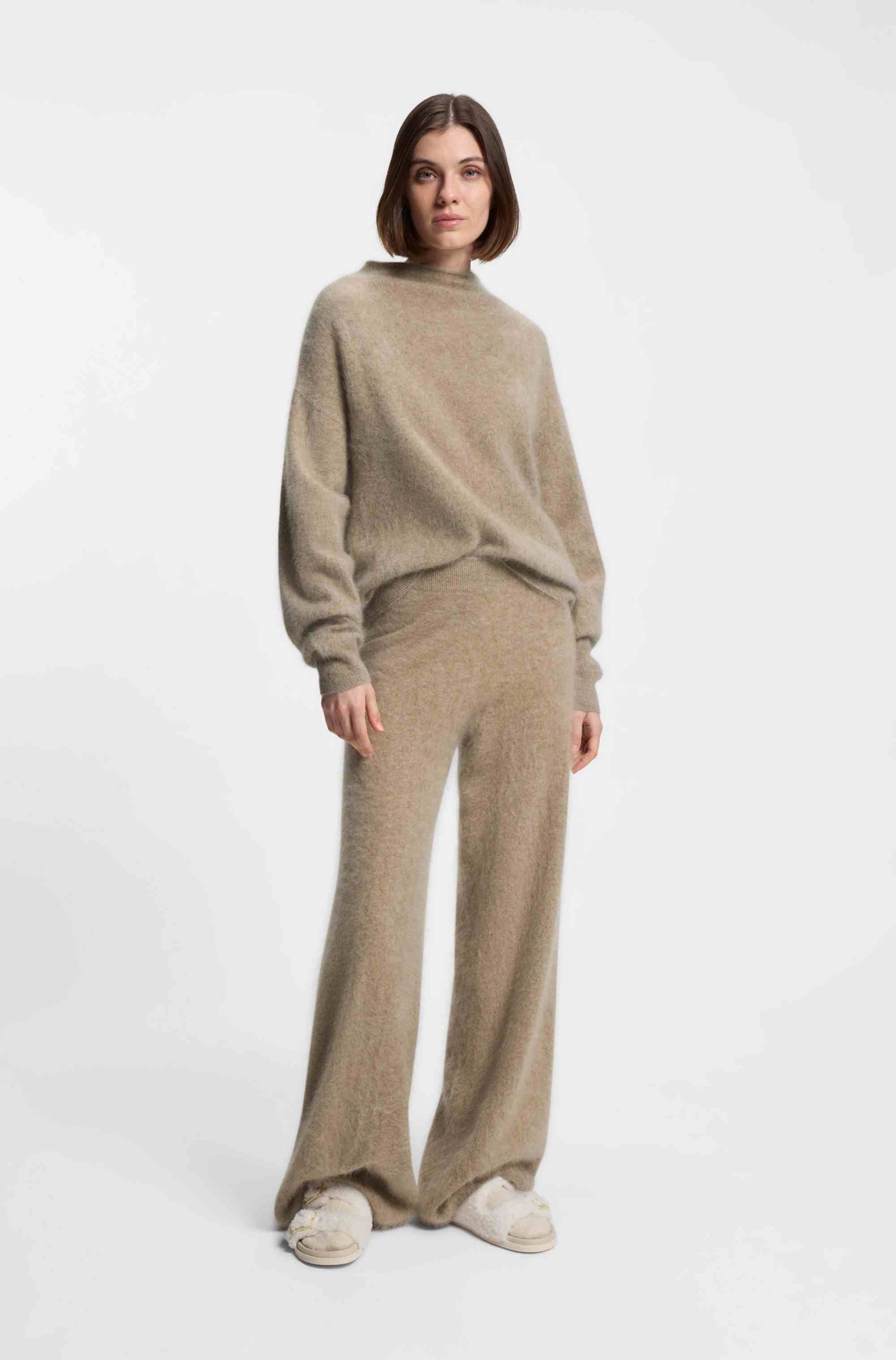 BOSS x Steiff buckled slides in teddy fabric