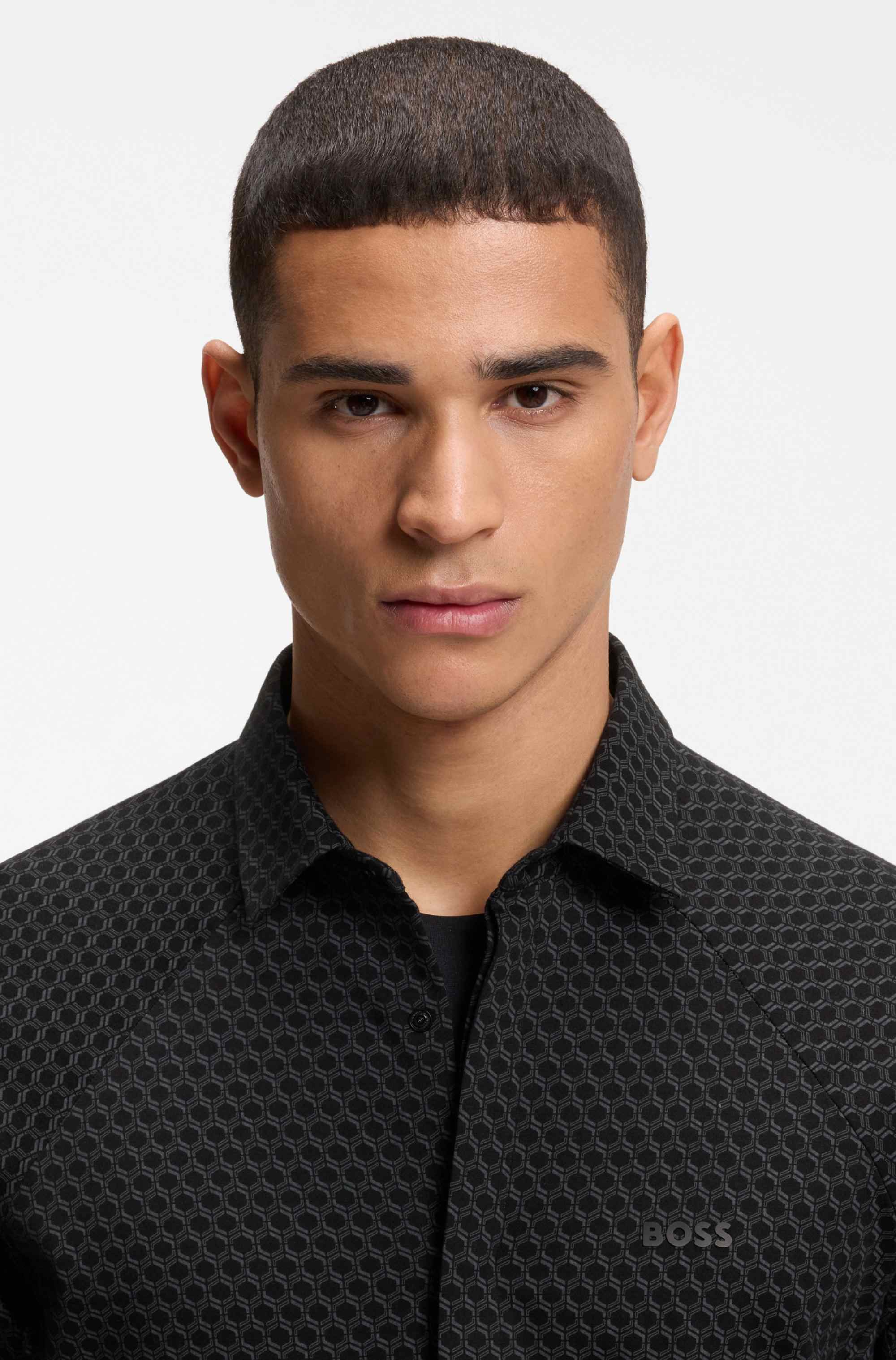 Regular-fit shirt in cotton jersey