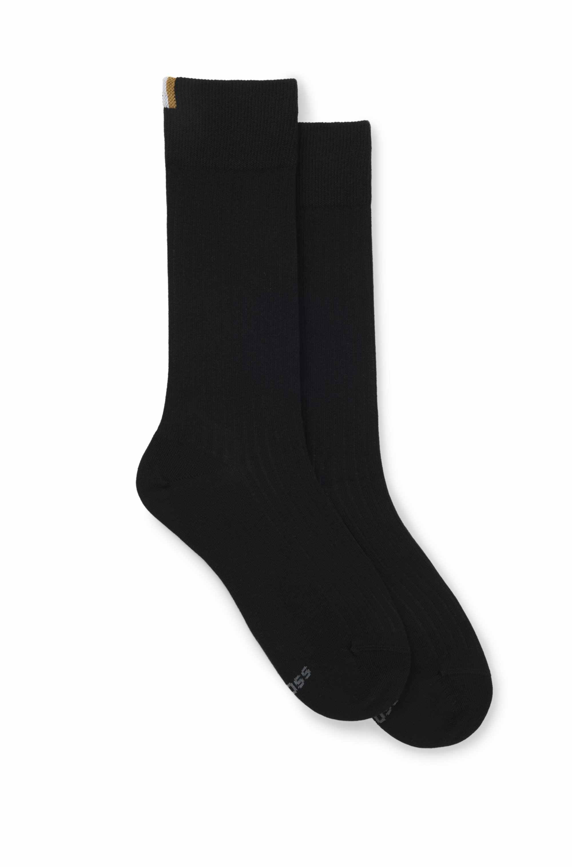Two-pack of regular-length socks with ribbed structure