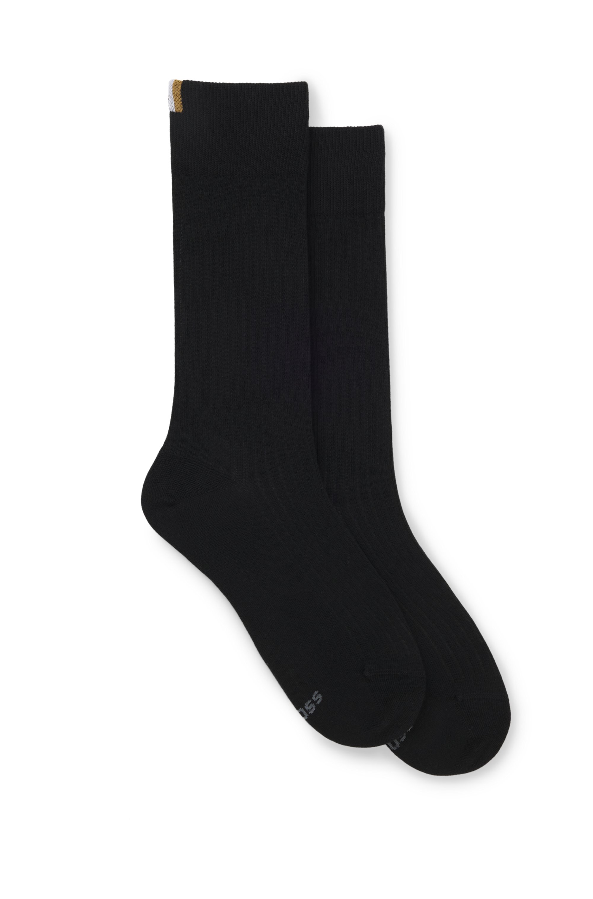 Two-pack of regular-length socks with ribbed structure