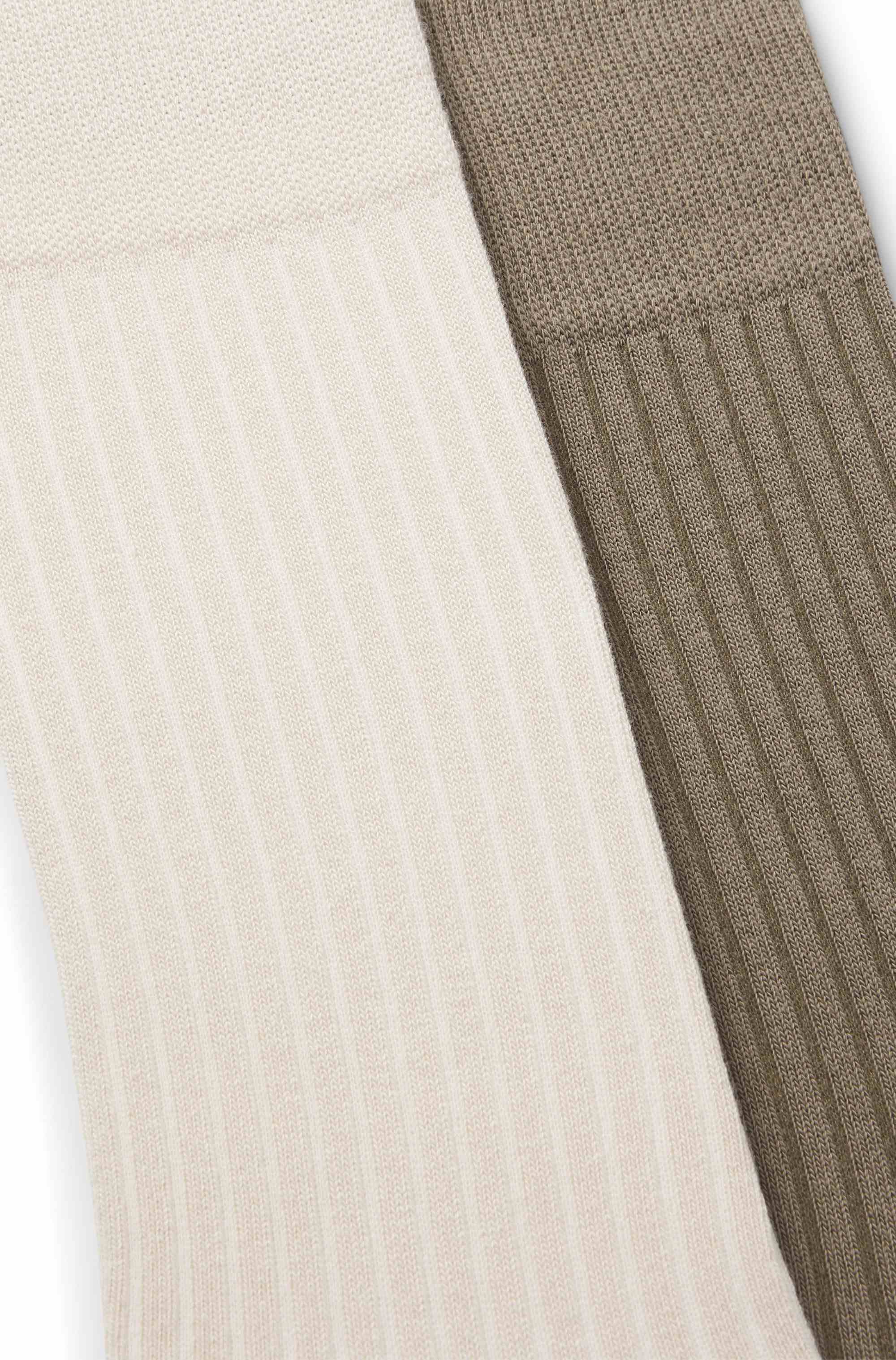 Two-pack of regular-length socks with ribbed structure