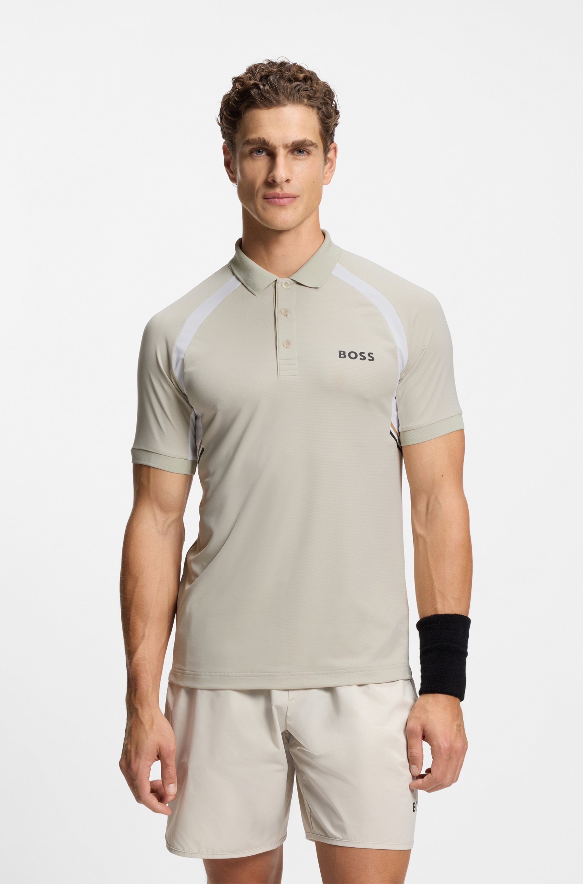 Quick-dry slim-fit polo shirt in stretch fabric