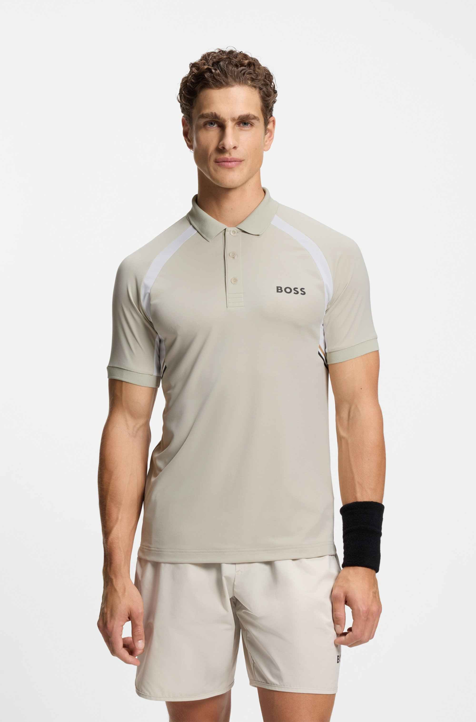 Quick-dry slim-fit polo shirt in stretch fabric