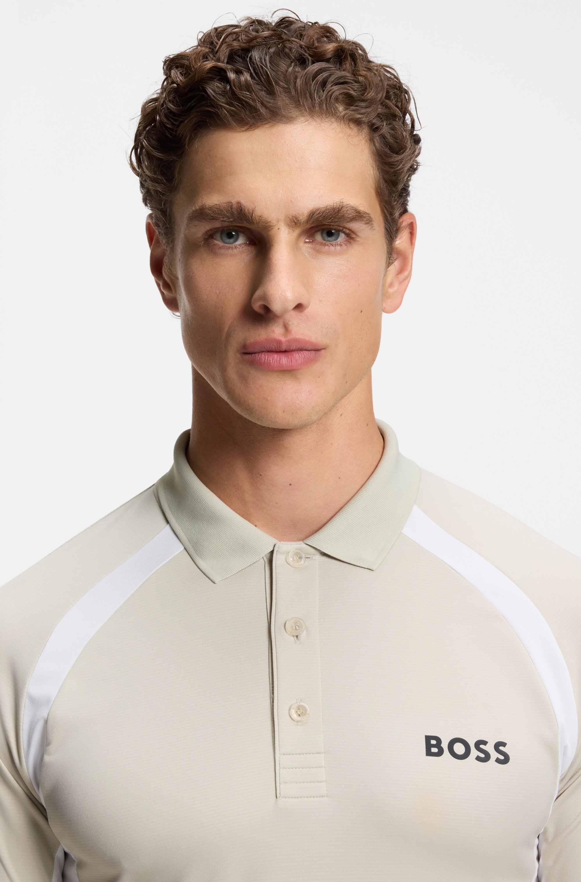 Quick-dry slim-fit polo shirt in stretch fabric