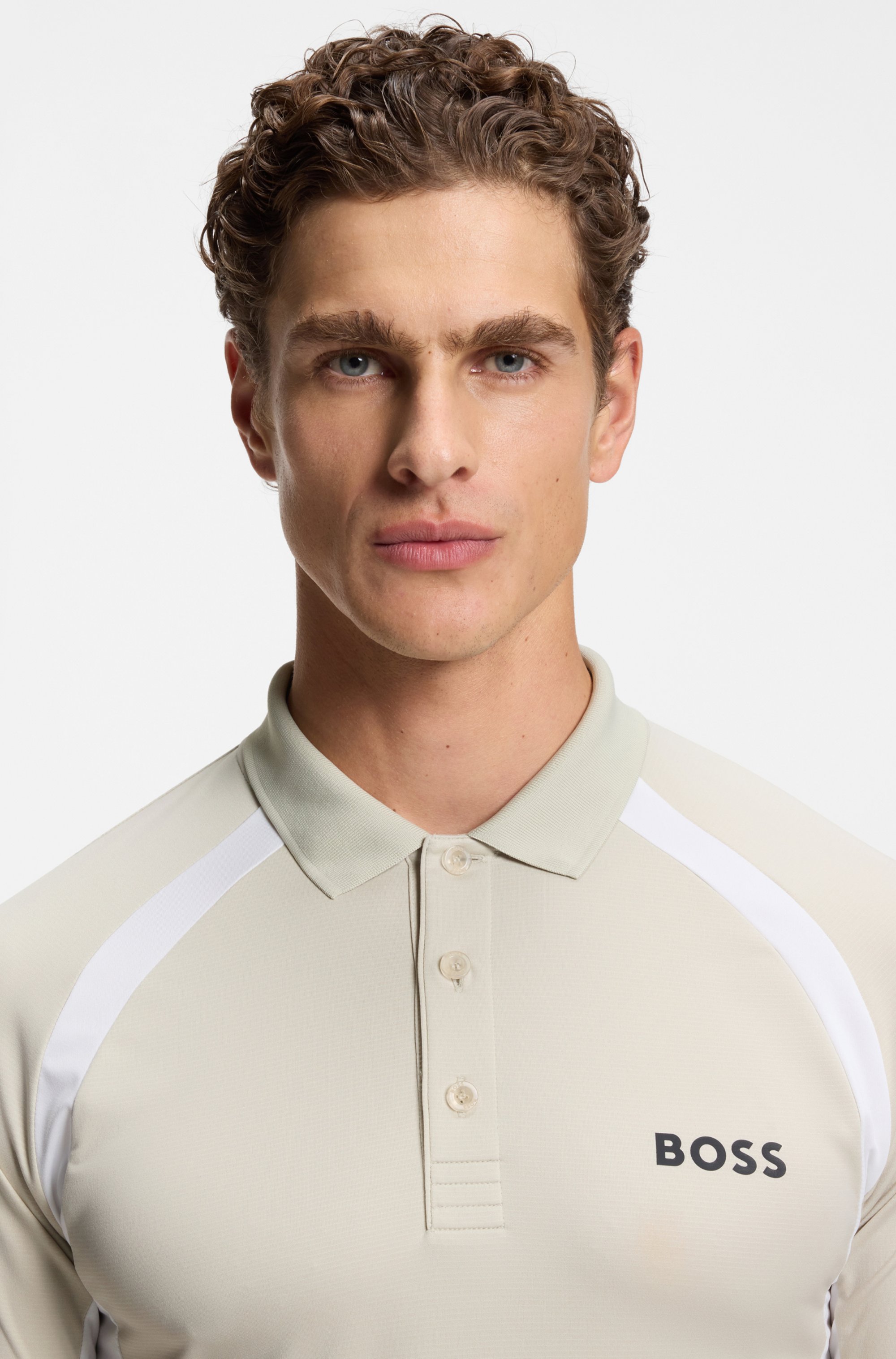 Quick-dry slim-fit polo shirt in stretch fabric