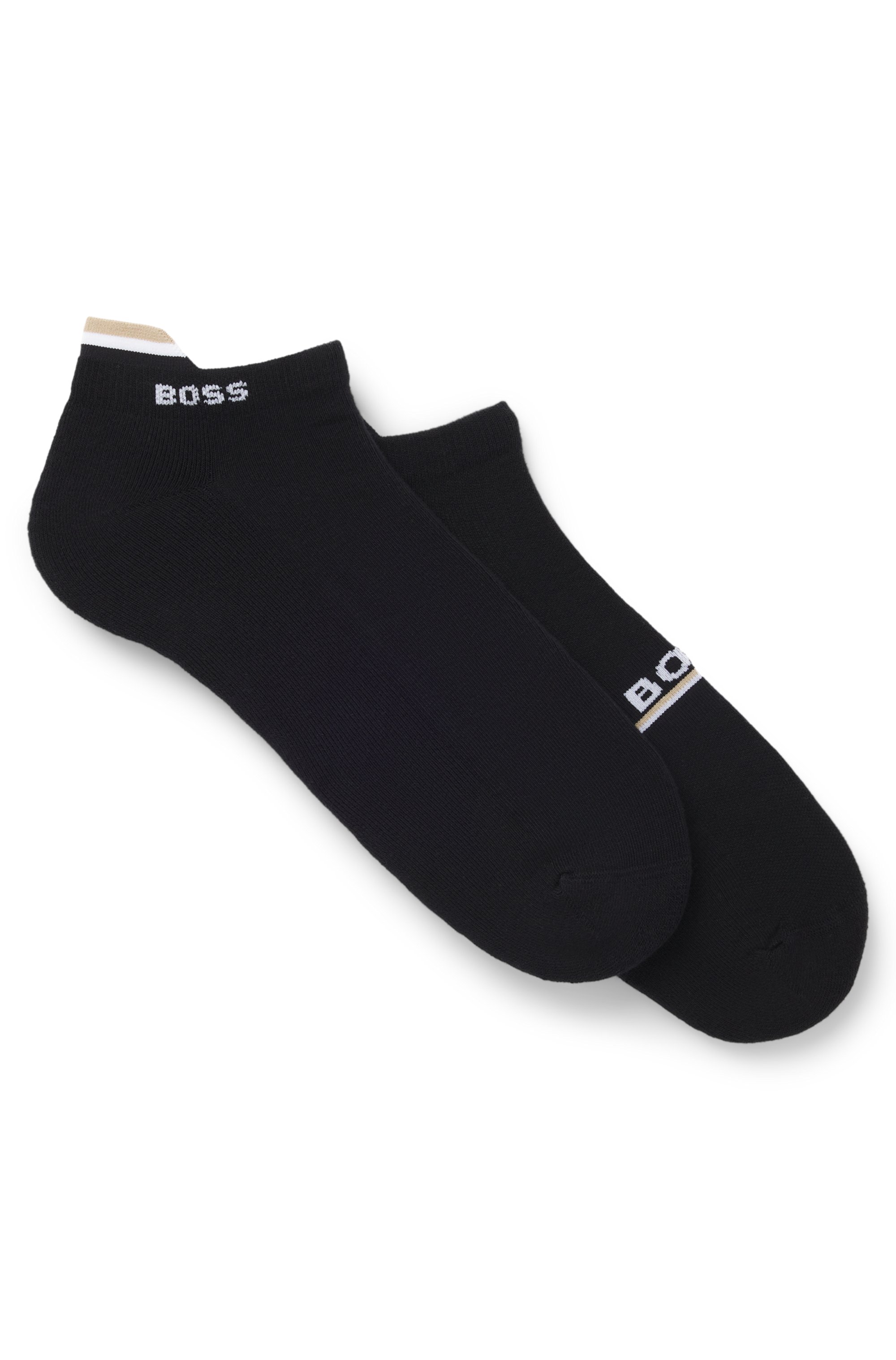 Two-pack of ankle-length socks with logos