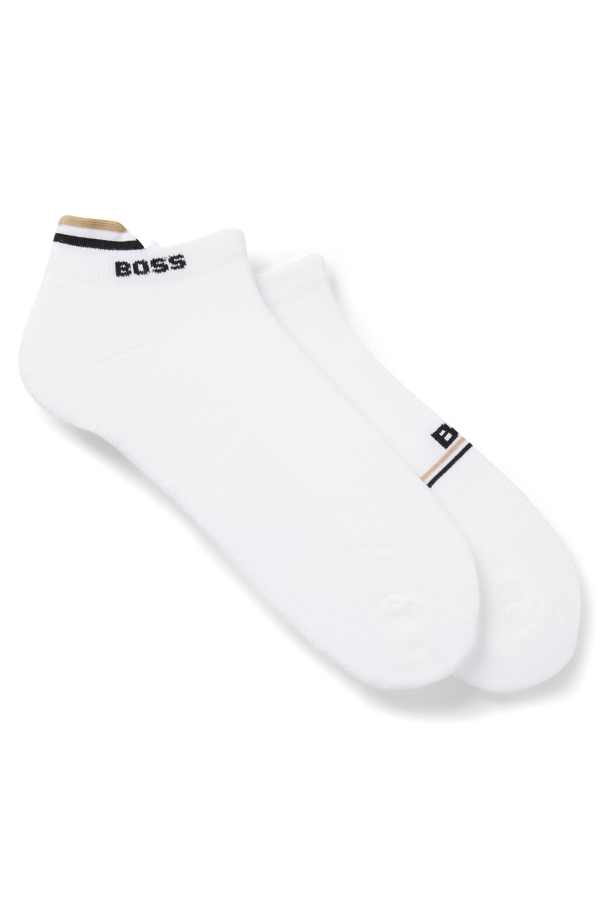 Two-pack of ankle-length socks with logos