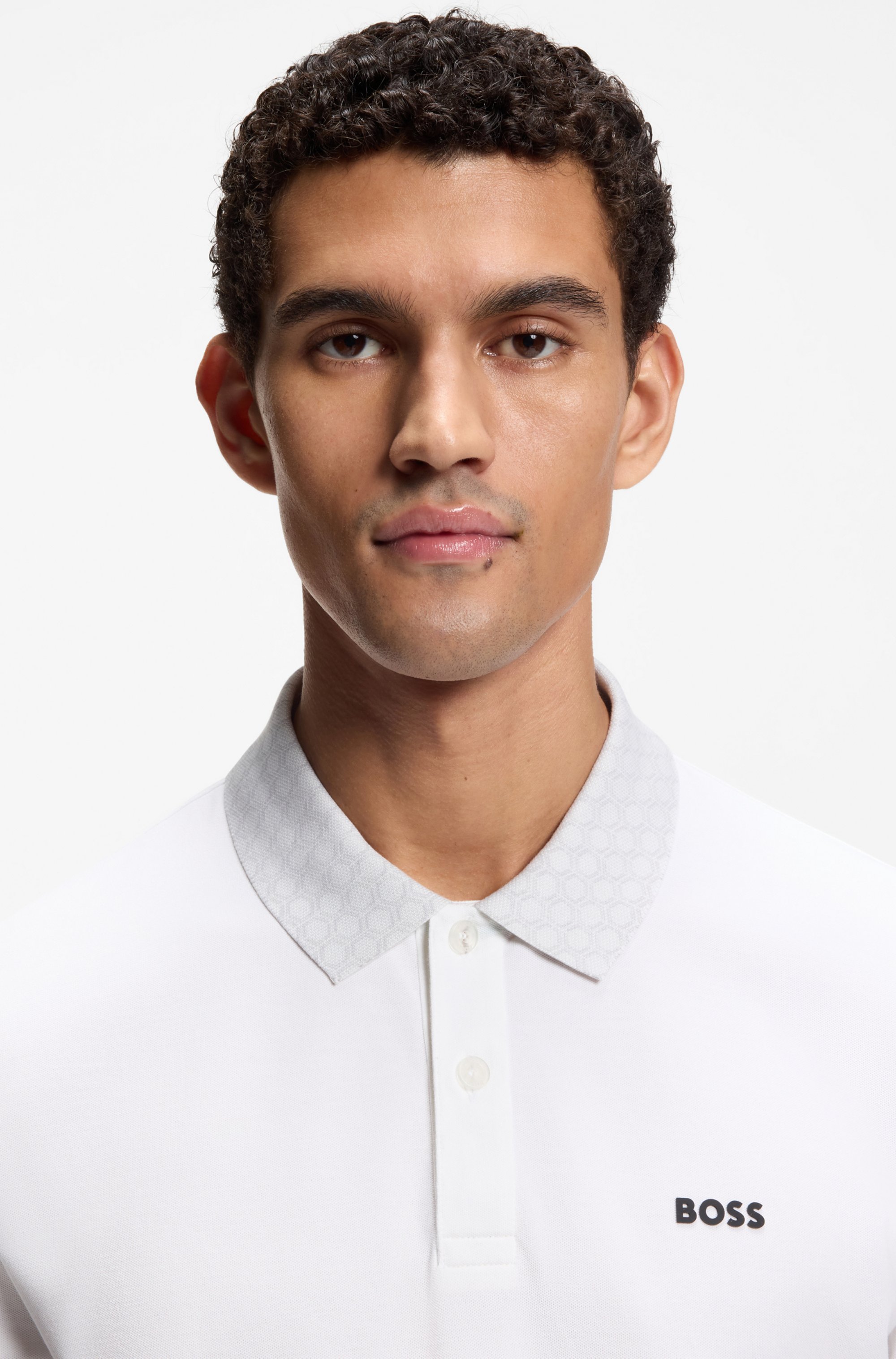 Paddy polo shirt in stretch cotton with moisture management