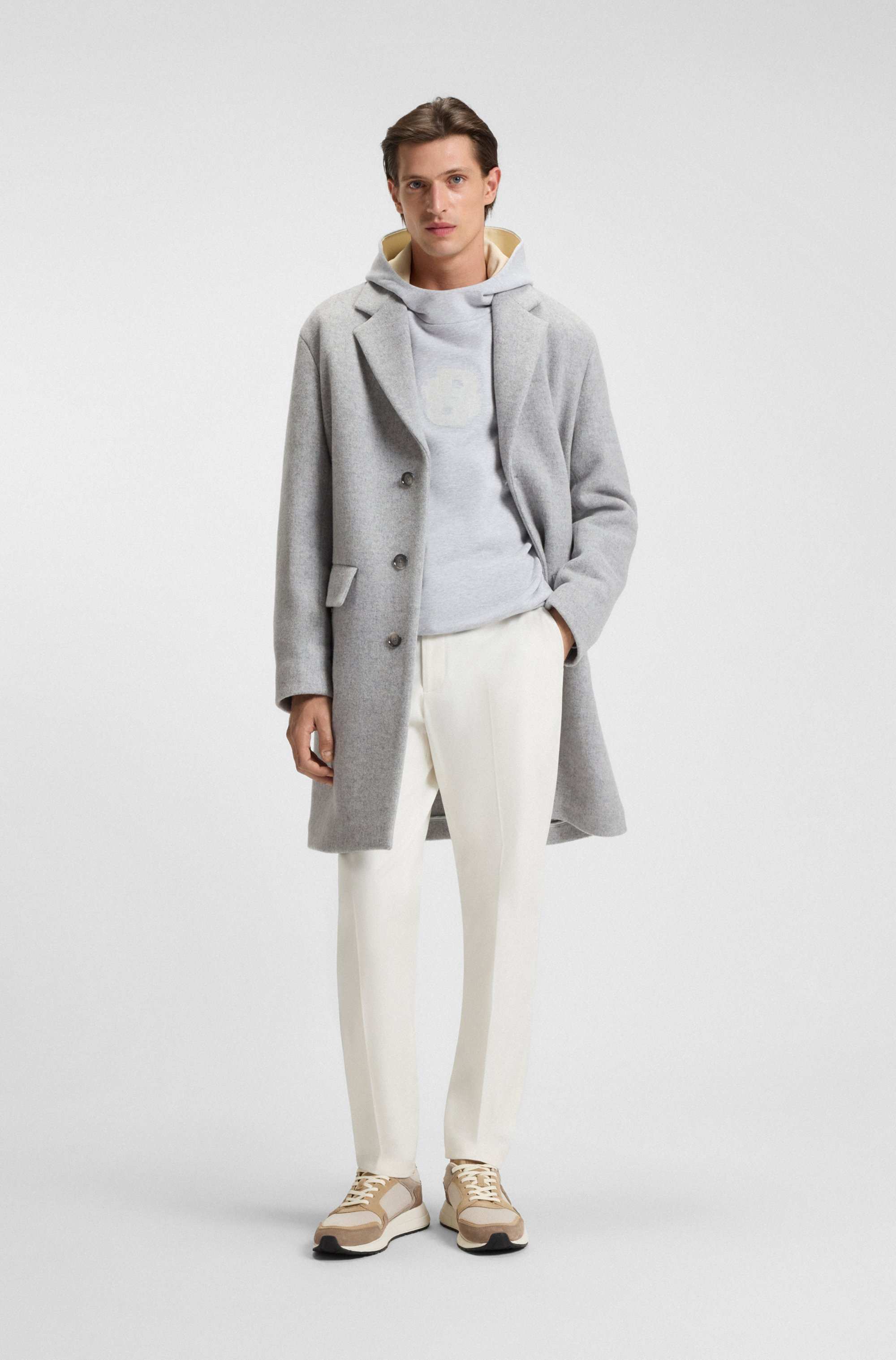 Suede trainers with Double B monogram