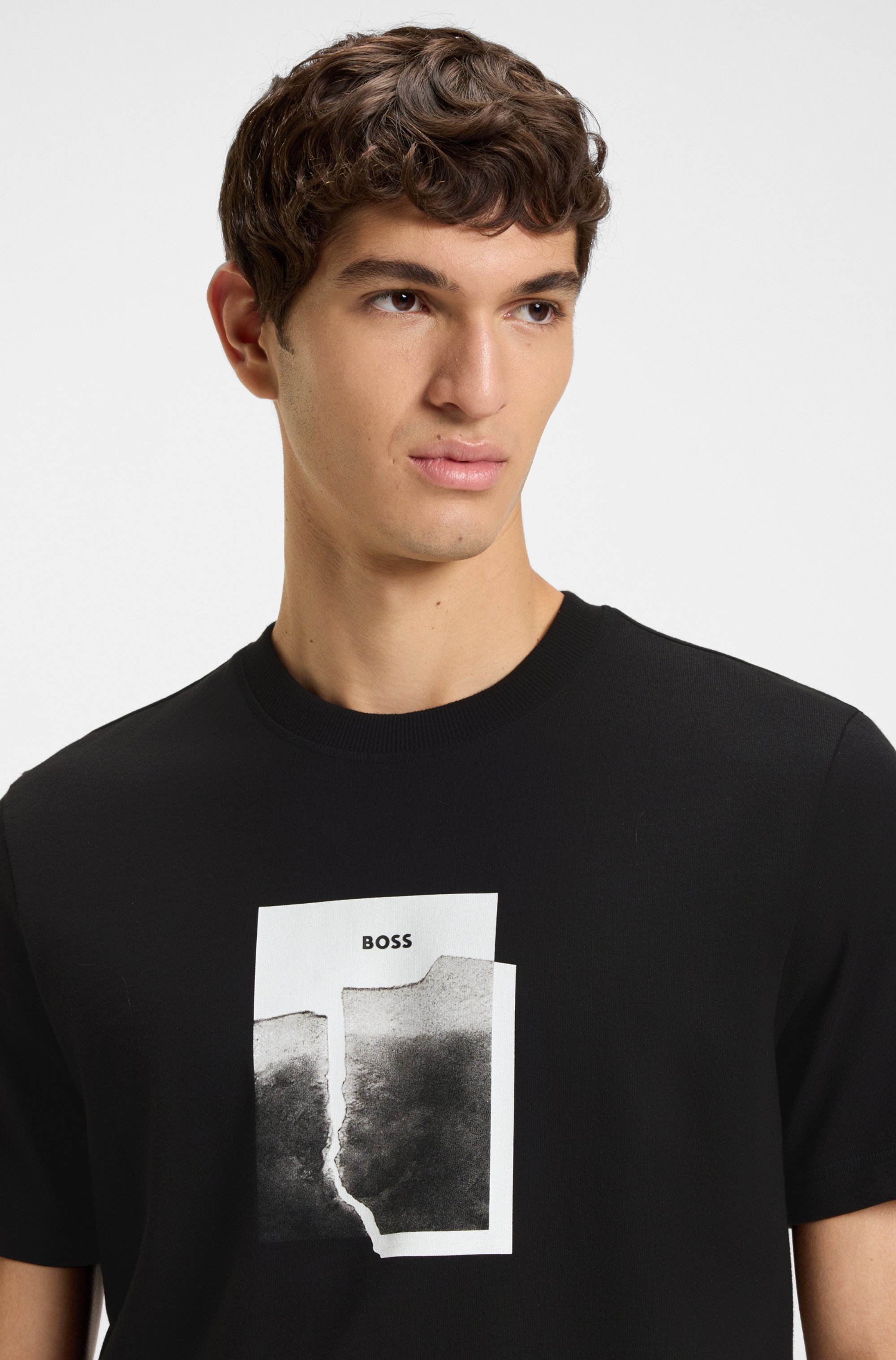 Cotton-jersey T-shirt with printed artwork