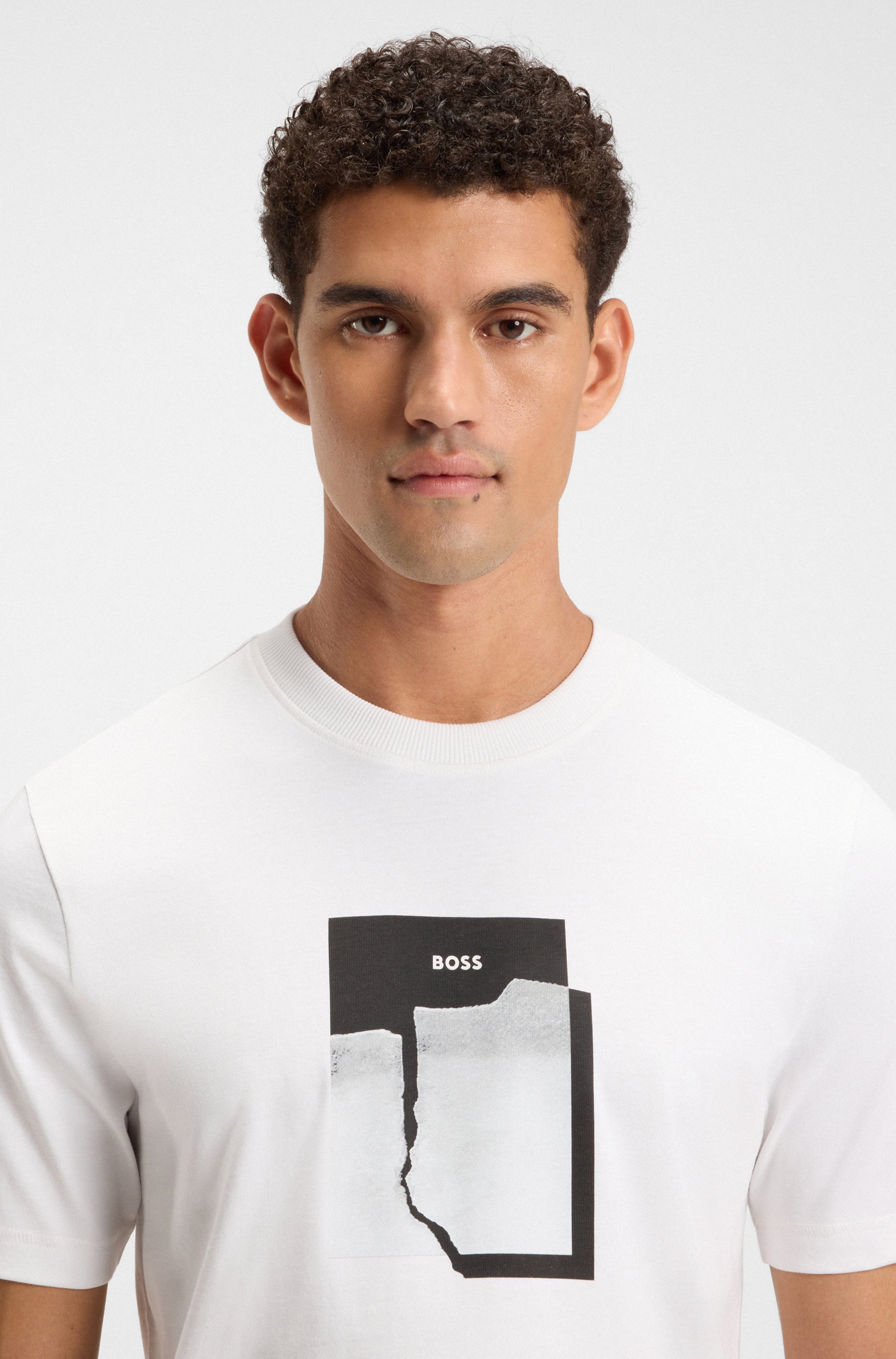 Cotton-jersey T-shirt with printed artwork