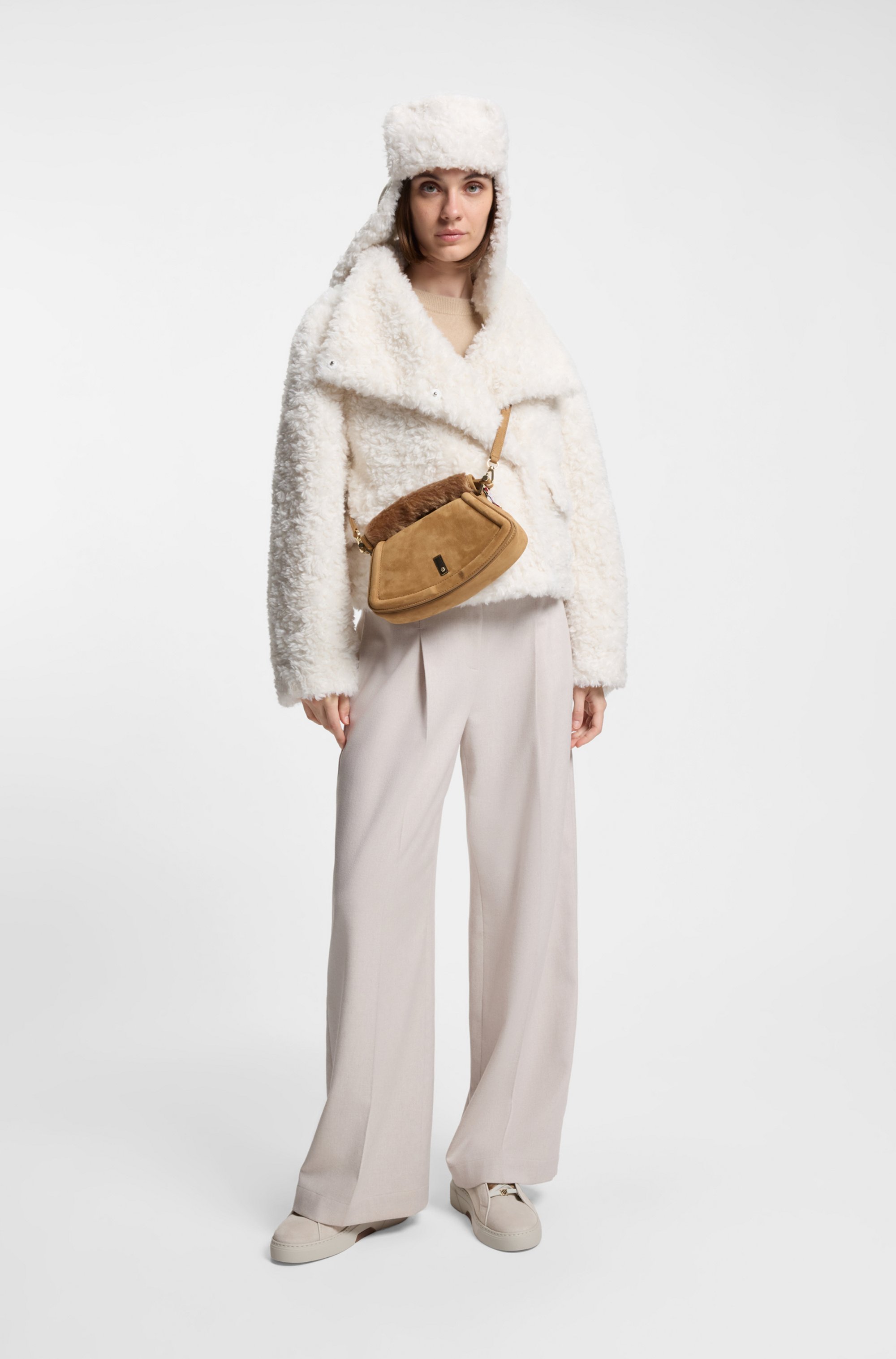 BOSS x Steiff suede trainers with mohair trims