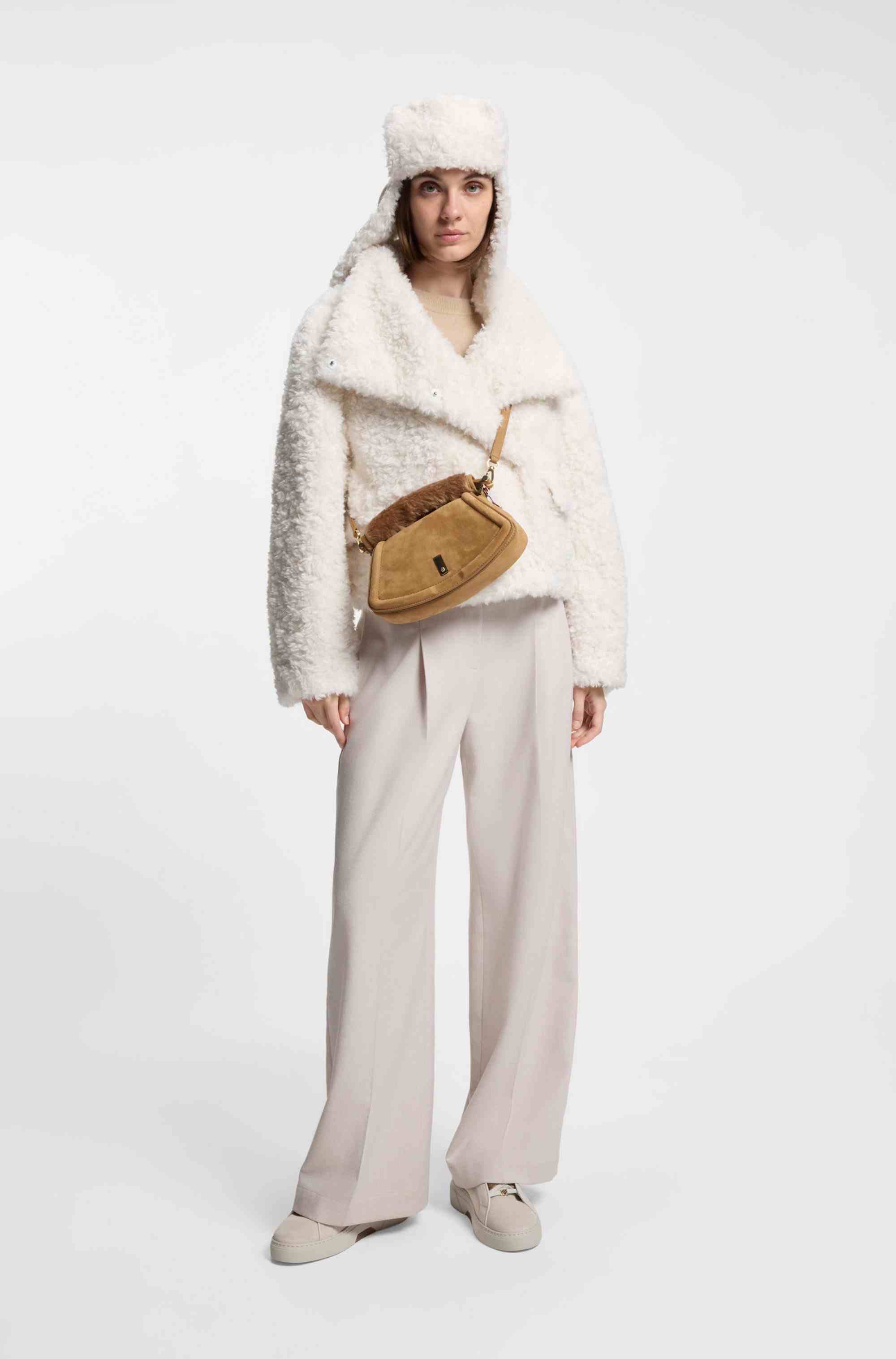 BOSS x Steiff suede trainers with mohair trims