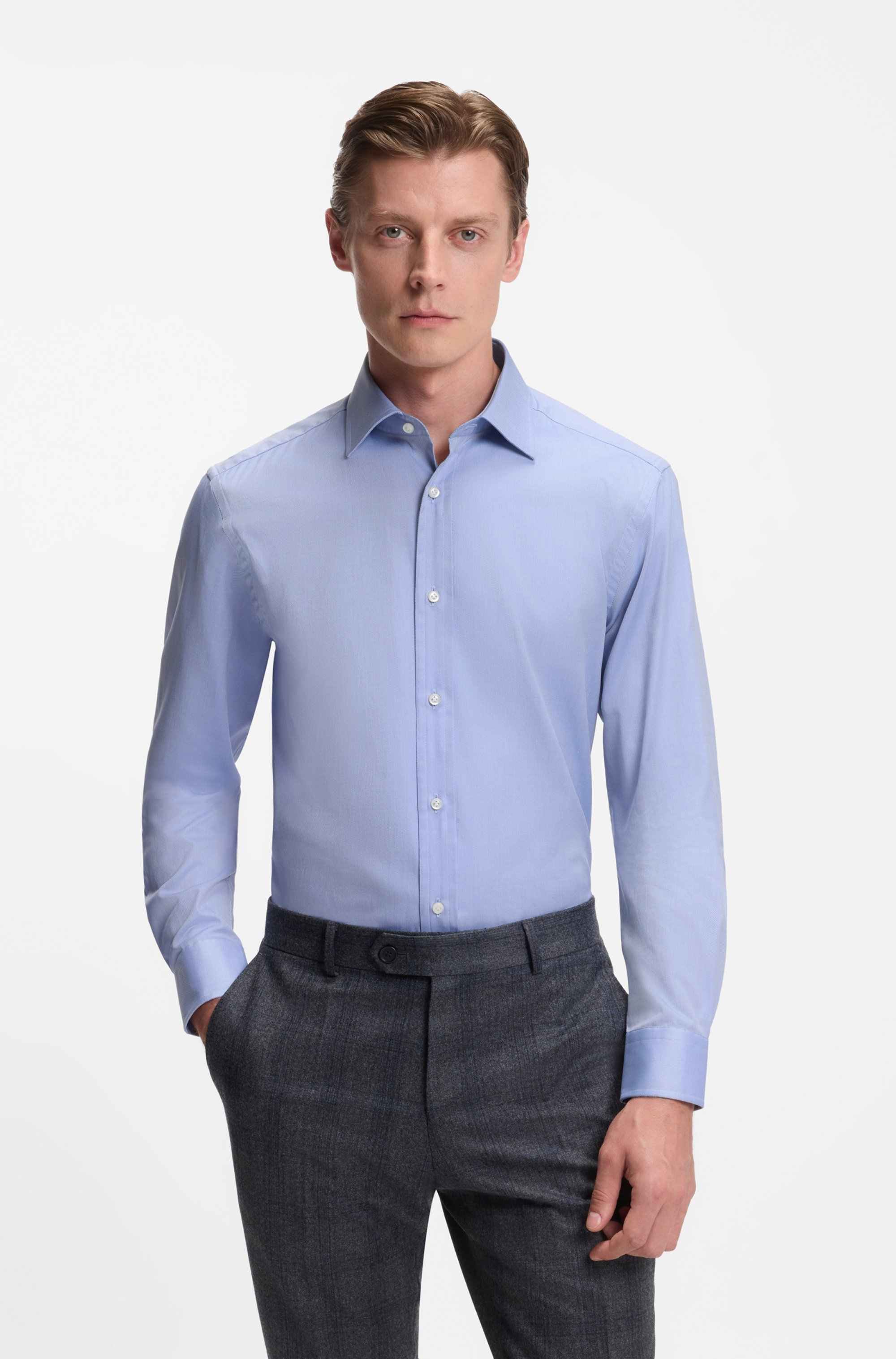 BECKHAM x BOSS slim-fit shirt in Oxford cotton