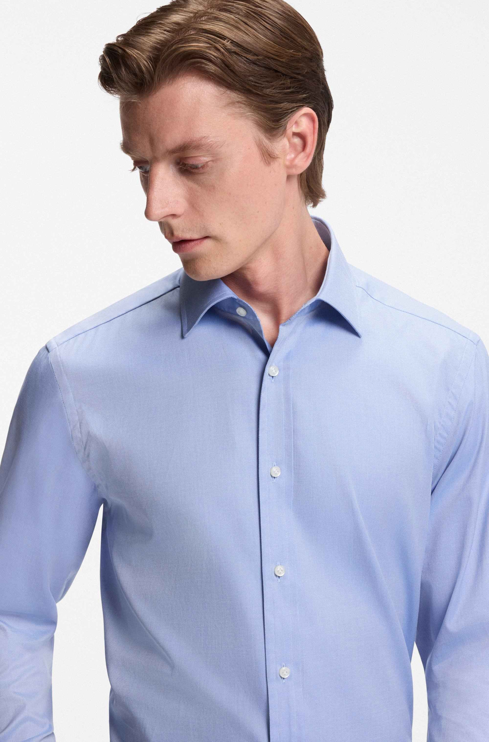 BECKHAM x BOSS slim-fit shirt in Oxford cotton