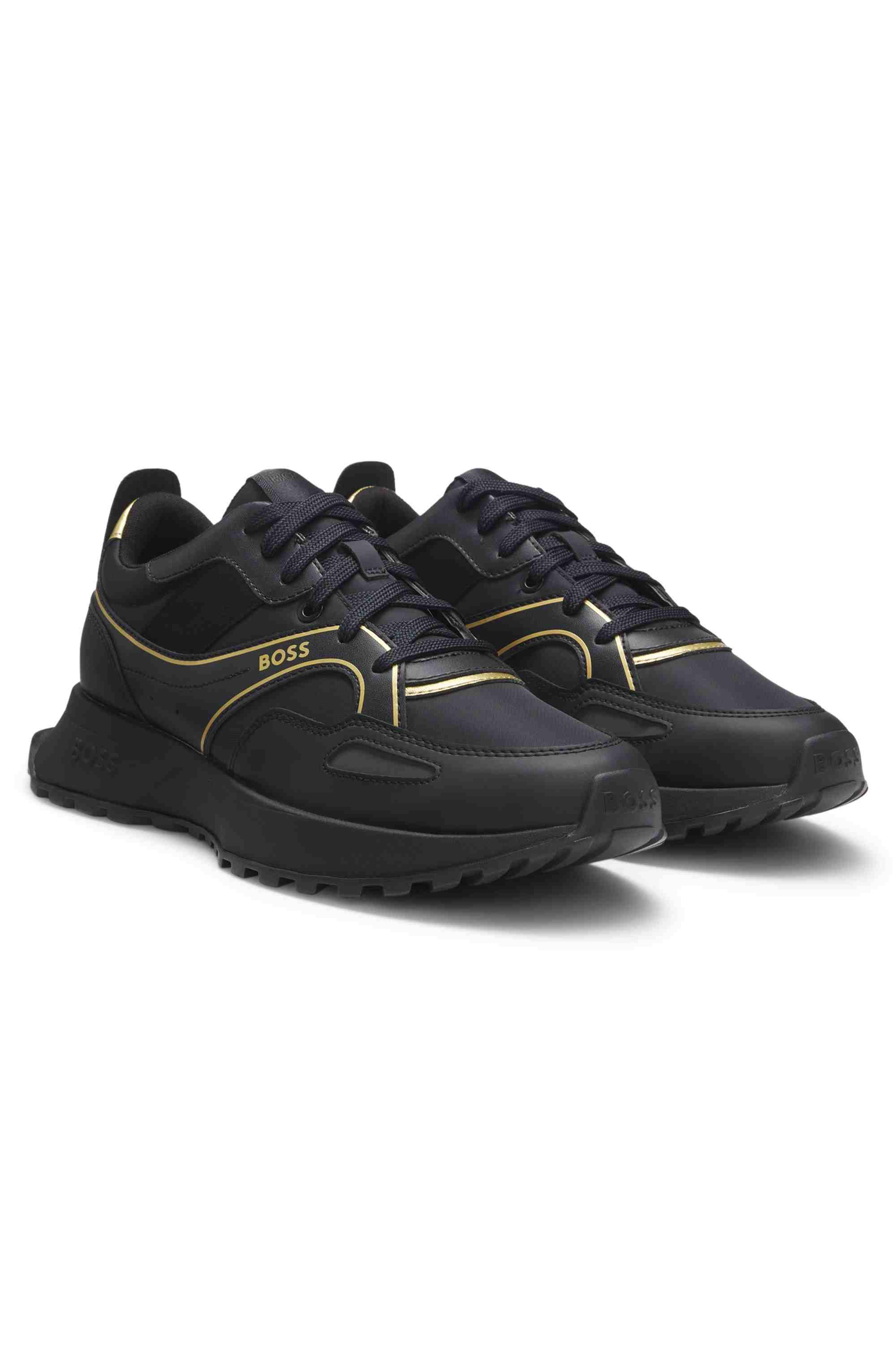 Trainers with logo and piping detail