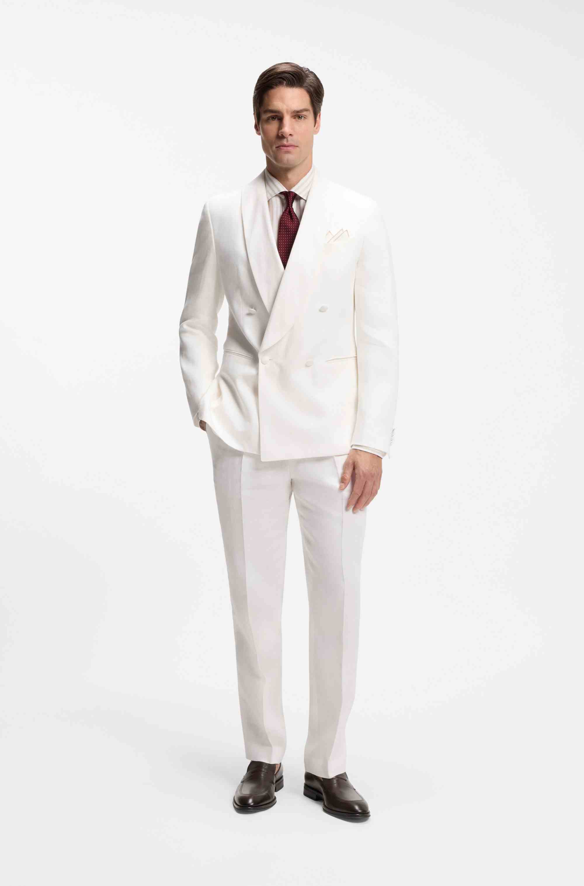 Leather loafers with textured tongue