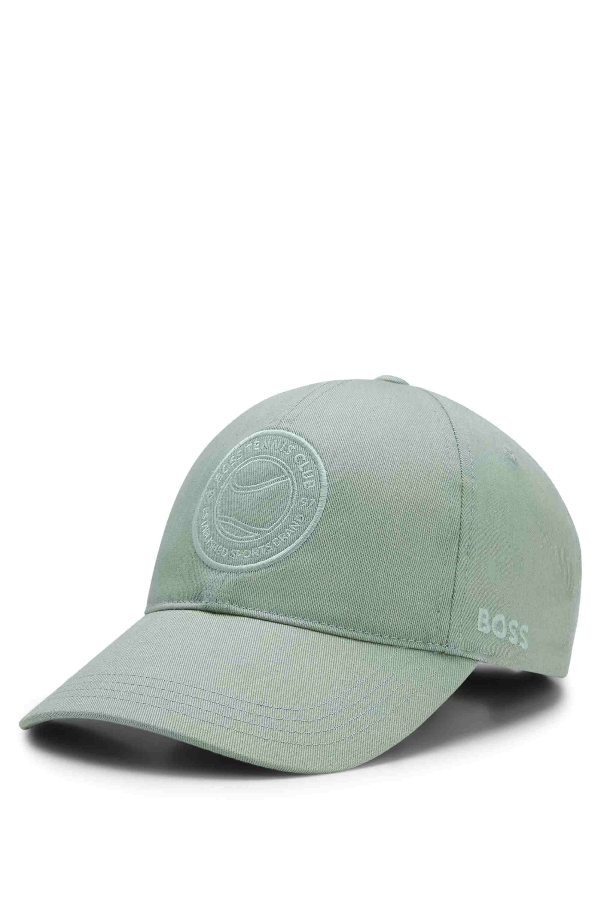 Cotton-twill cap with tennis-theme logo embroidery