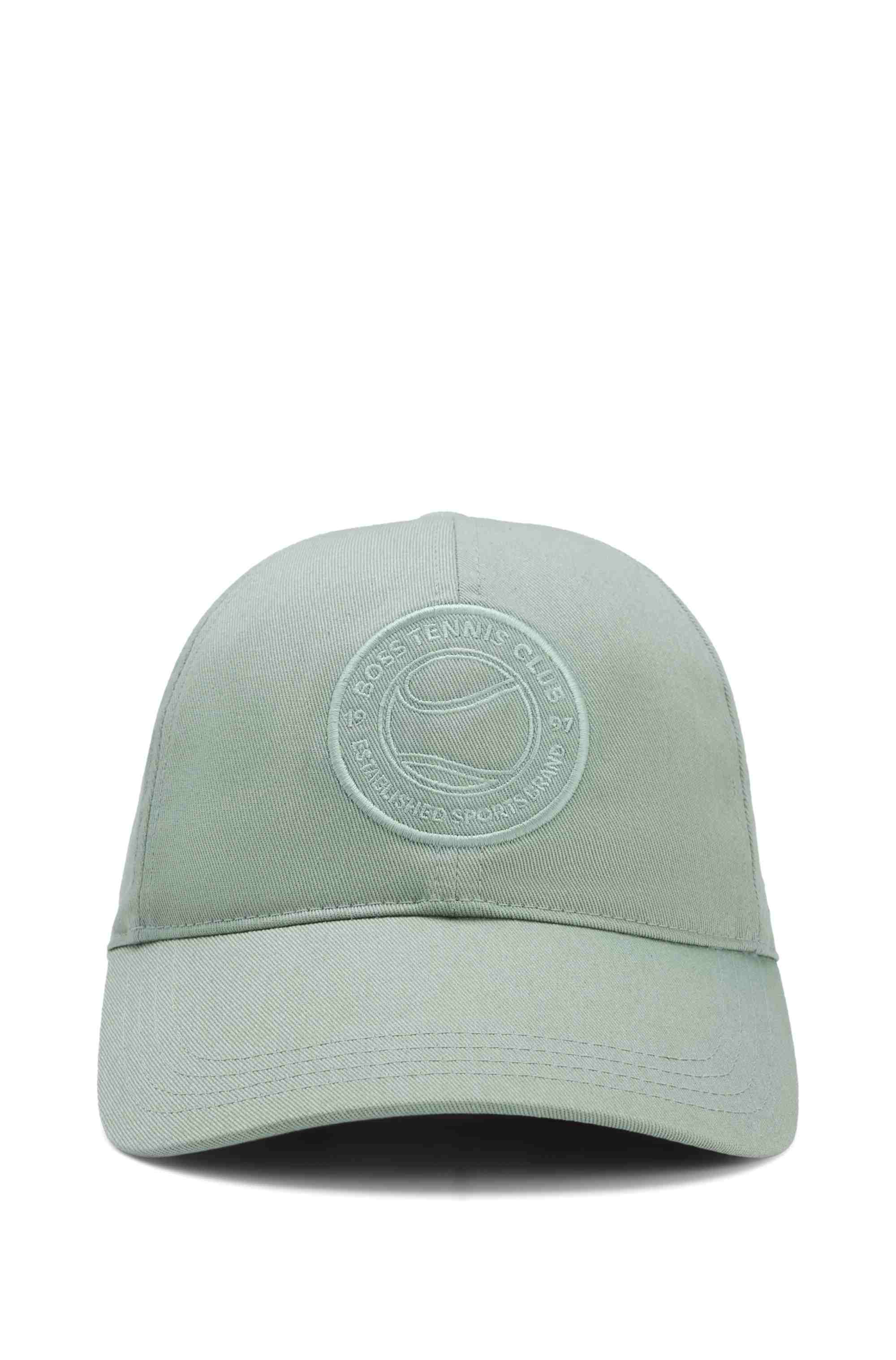 Cotton-twill cap with tennis-theme logo embroidery