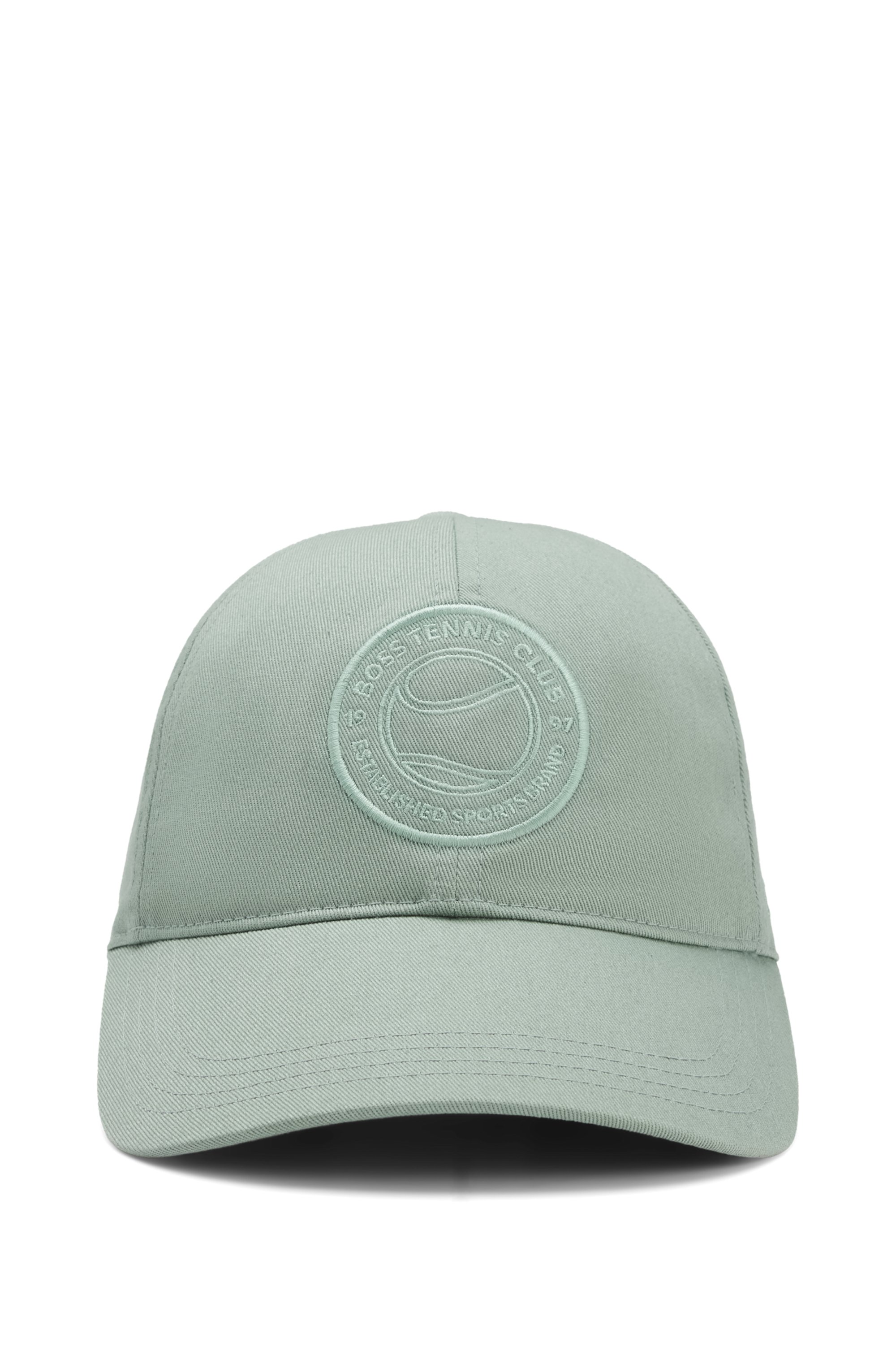Cotton-twill cap with tennis-theme logo embroidery