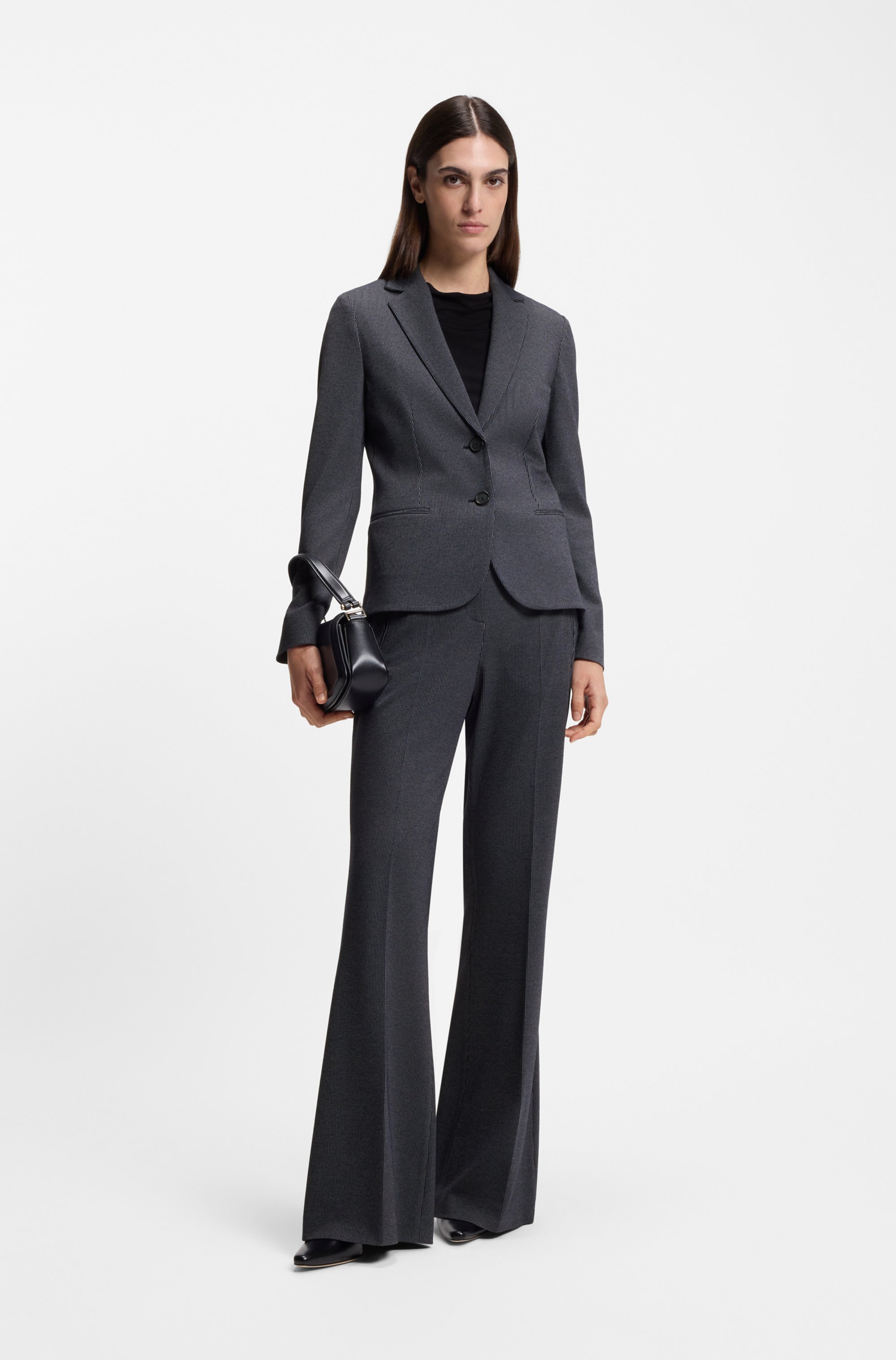 Extra-slim-fit blazer in patterned performance-stretch jersey