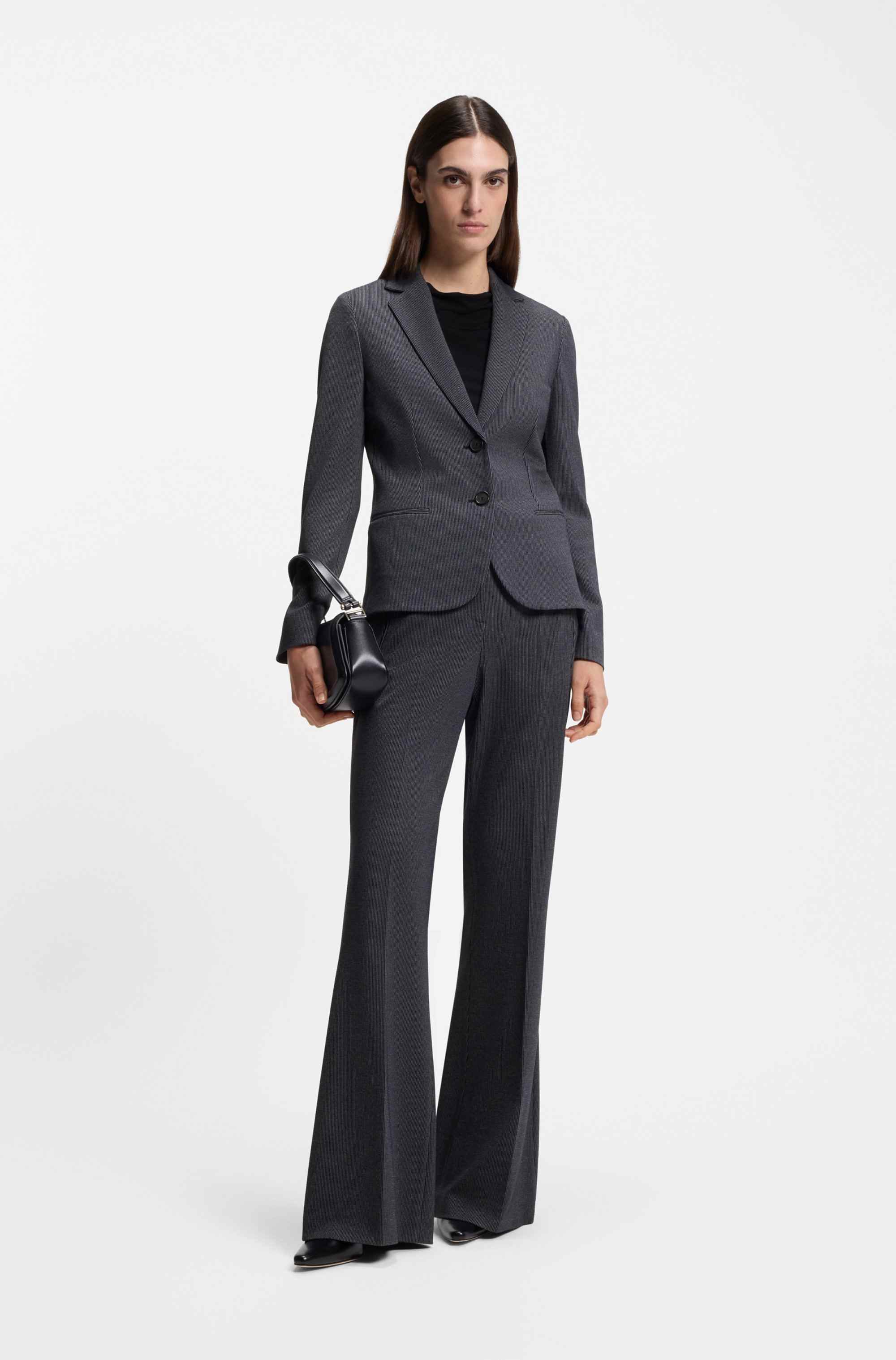 Extra-slim-fit blazer in patterned performance-stretch jersey