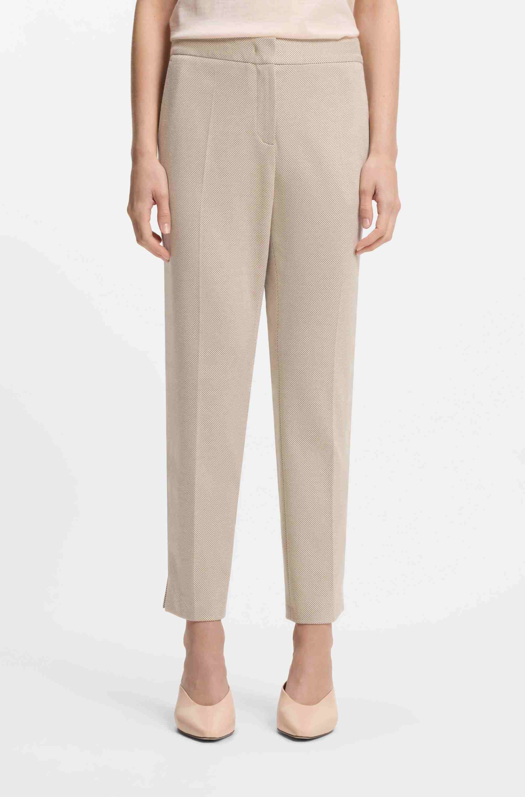 Slim-fit trousers in patterned performance-stretch jersey