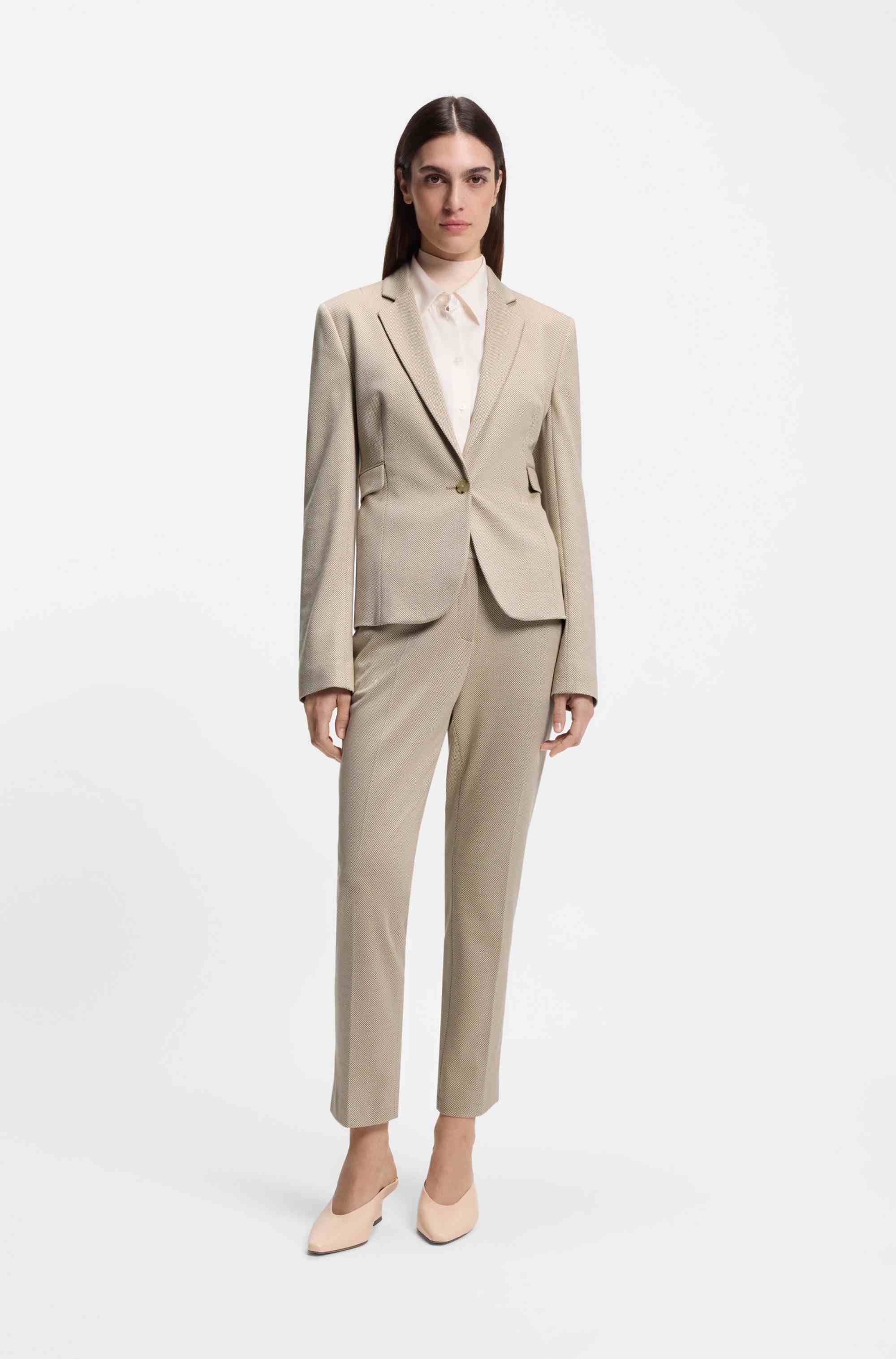 Slim-fit blazer in patterned performance-stretch jersey