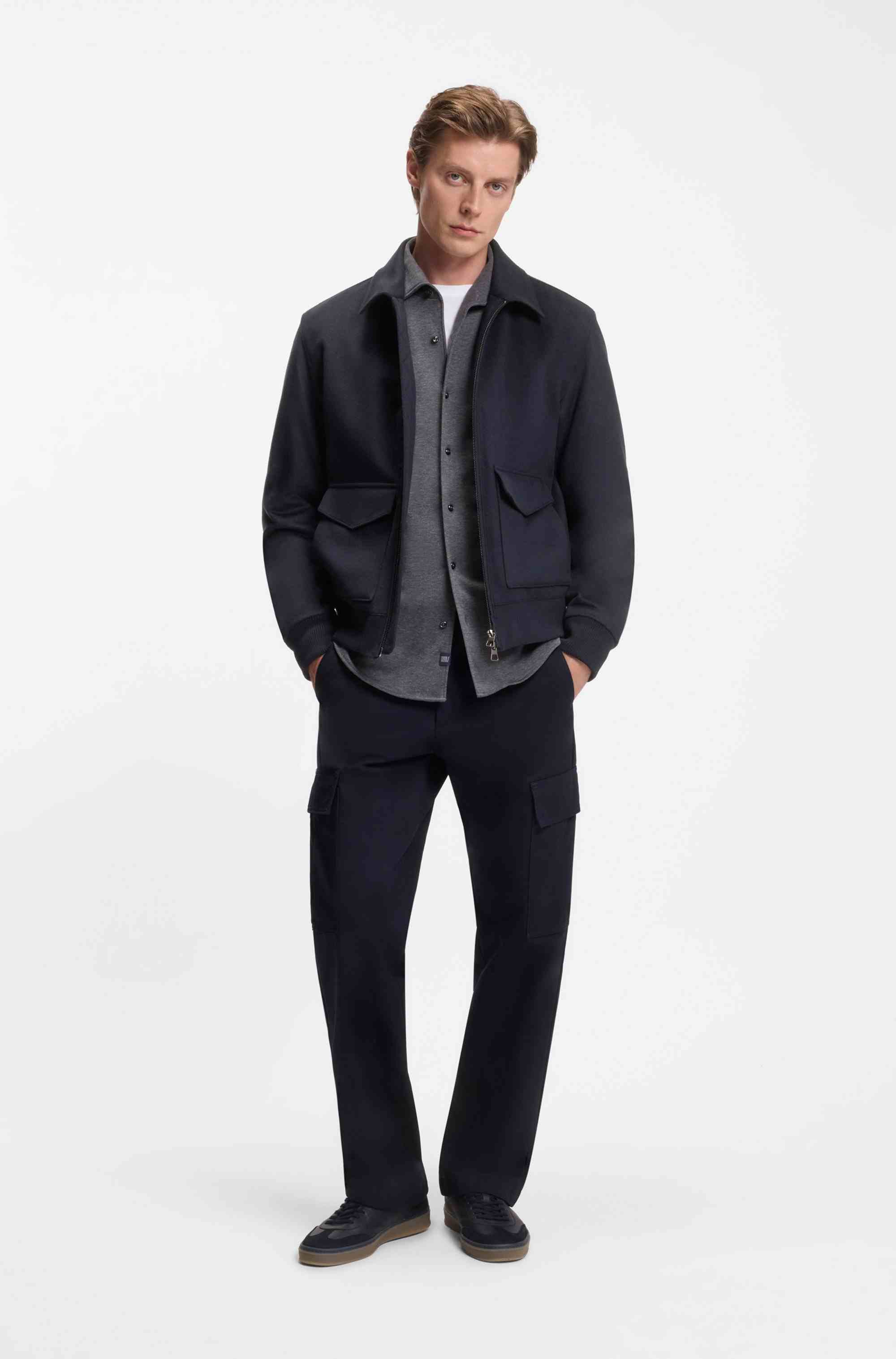 BECKHAM x BOSS zip jacket in wool and cashmere