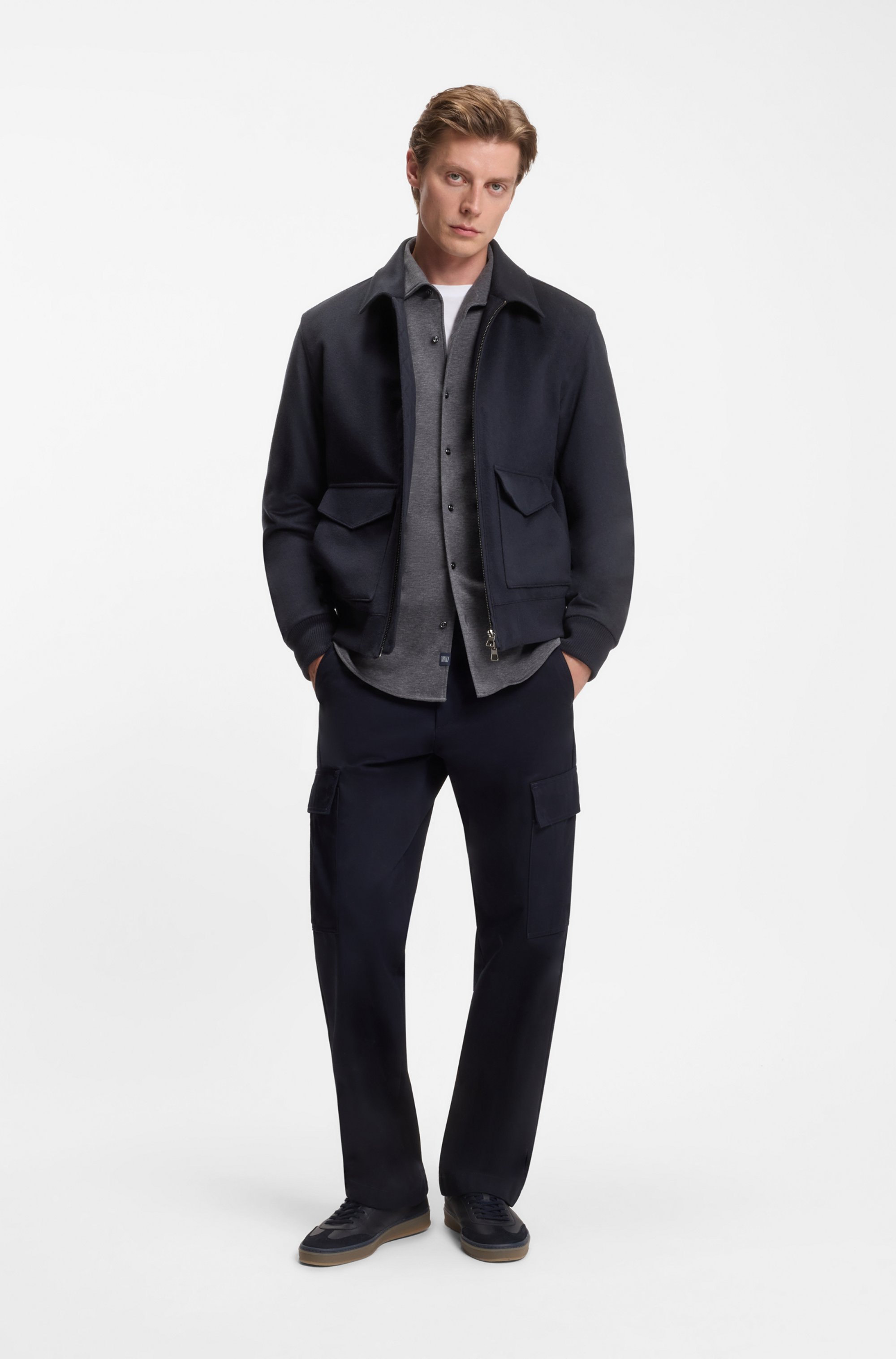 BECKHAM x BOSS zip jacket in wool and cashmere