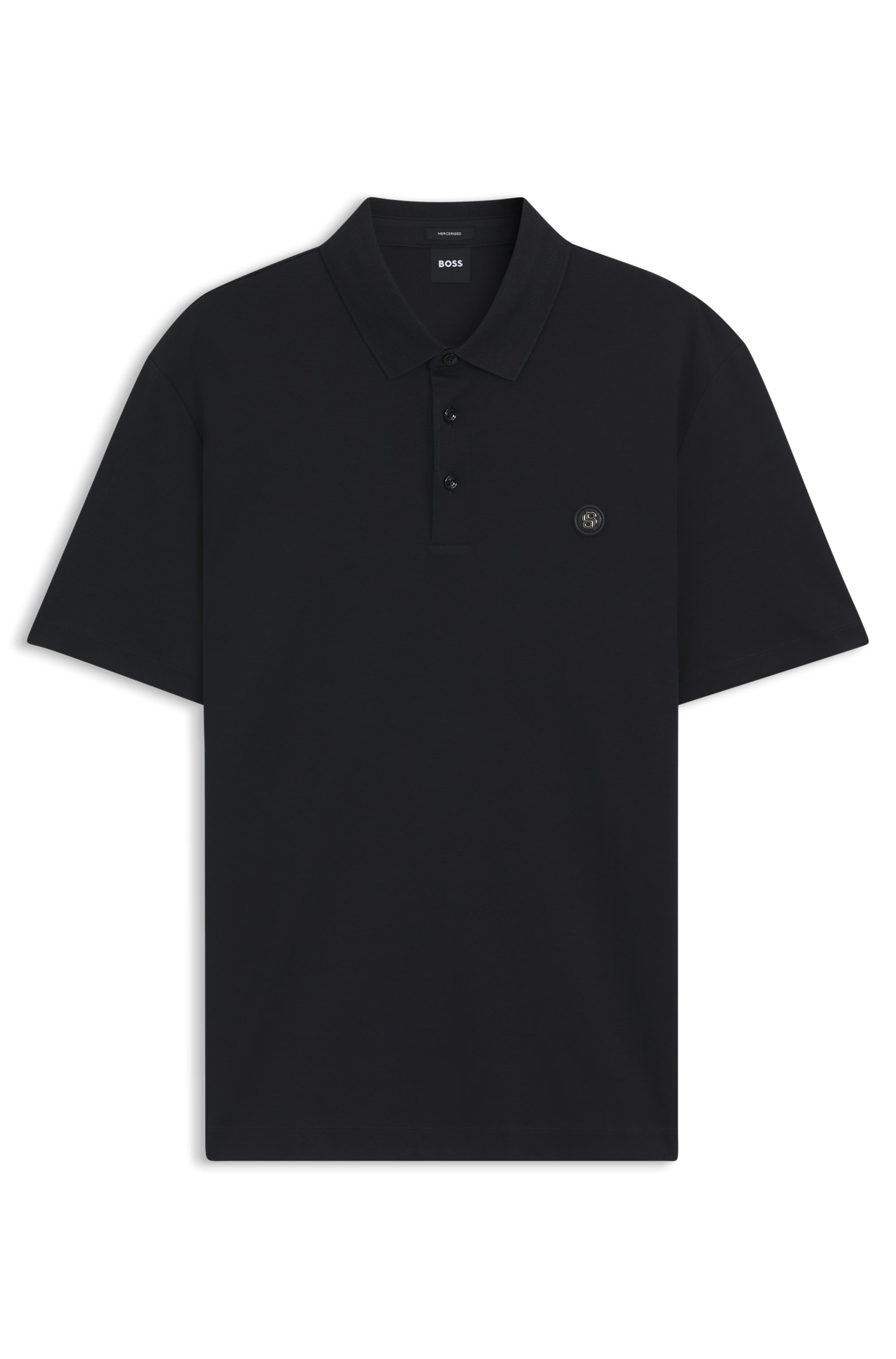 Mercerised-cotton polo shirt with Double B monogram