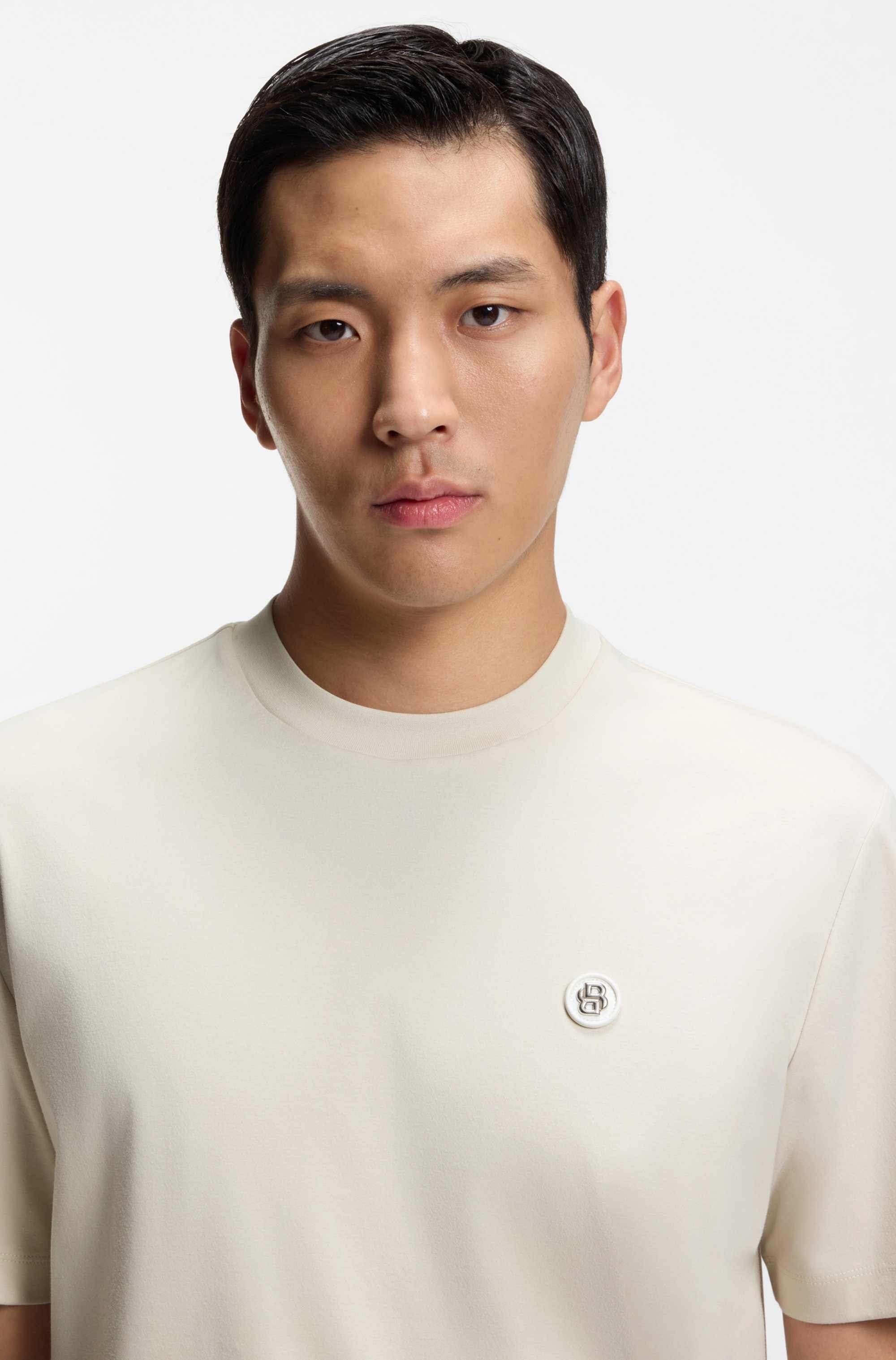 Mercerised-cotton T-shirt with Double B monogram