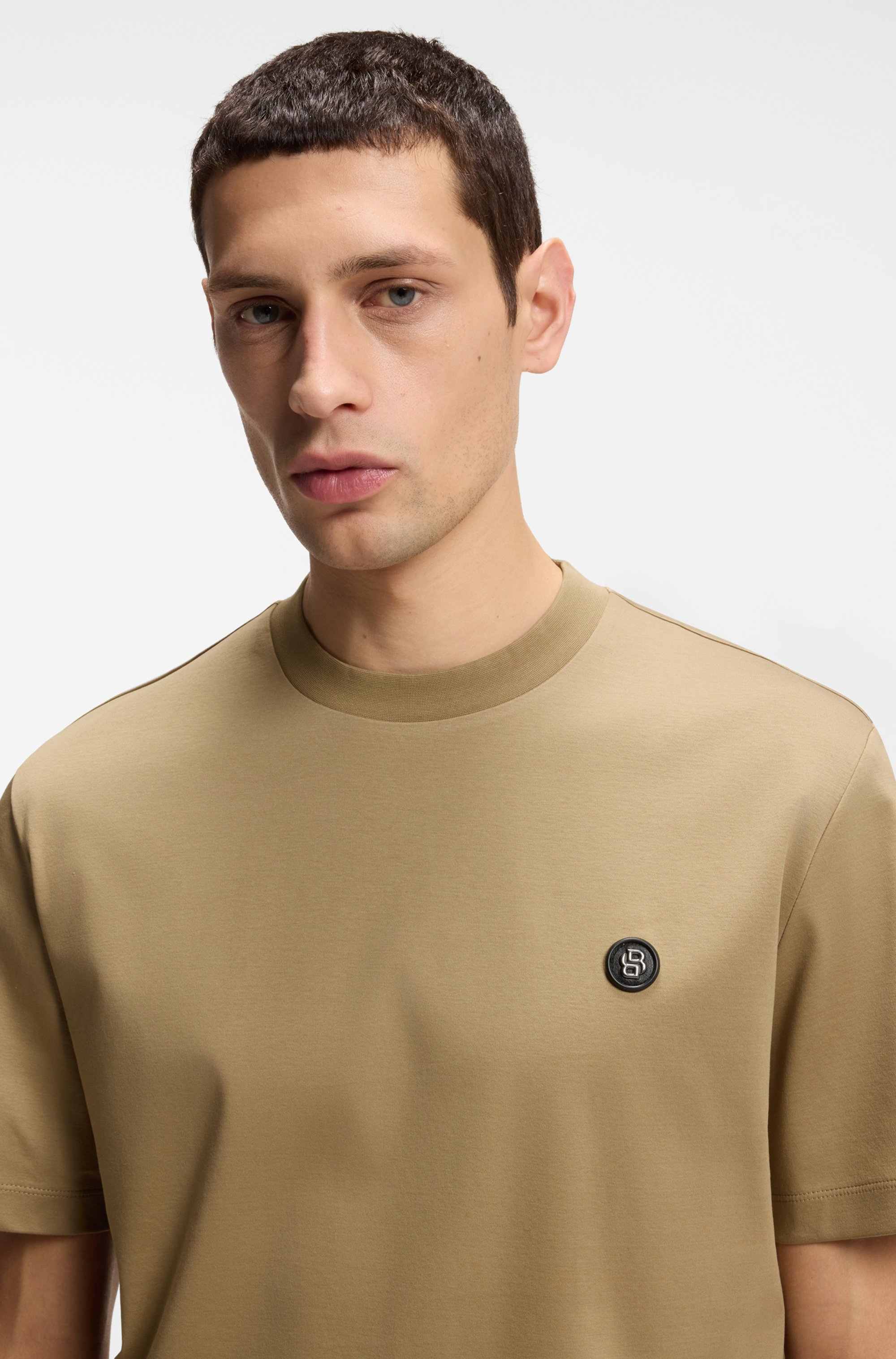 Mercerised-cotton T-shirt with Double B monogram