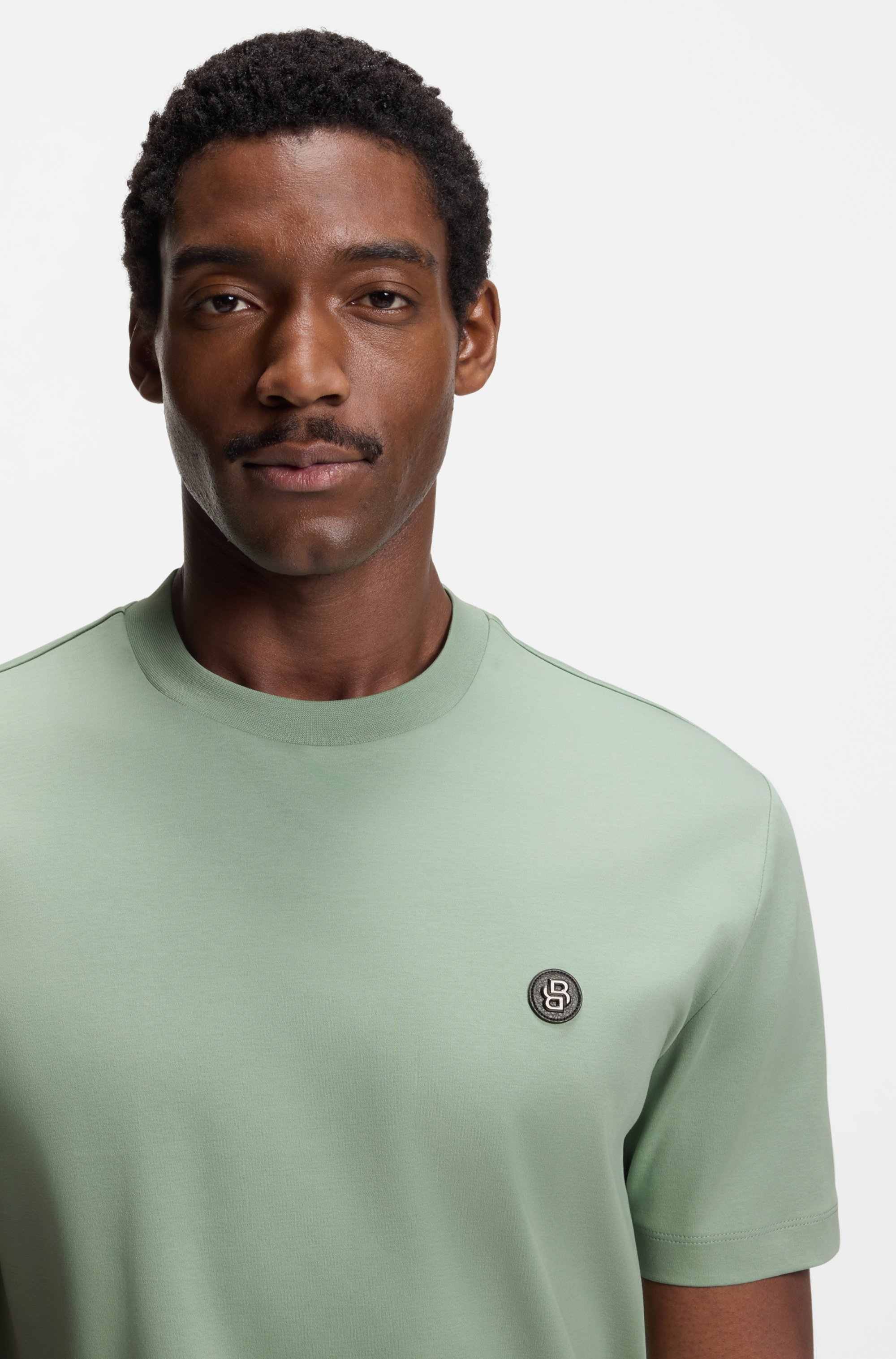 Mercerised-cotton T-shirt with Double B monogram