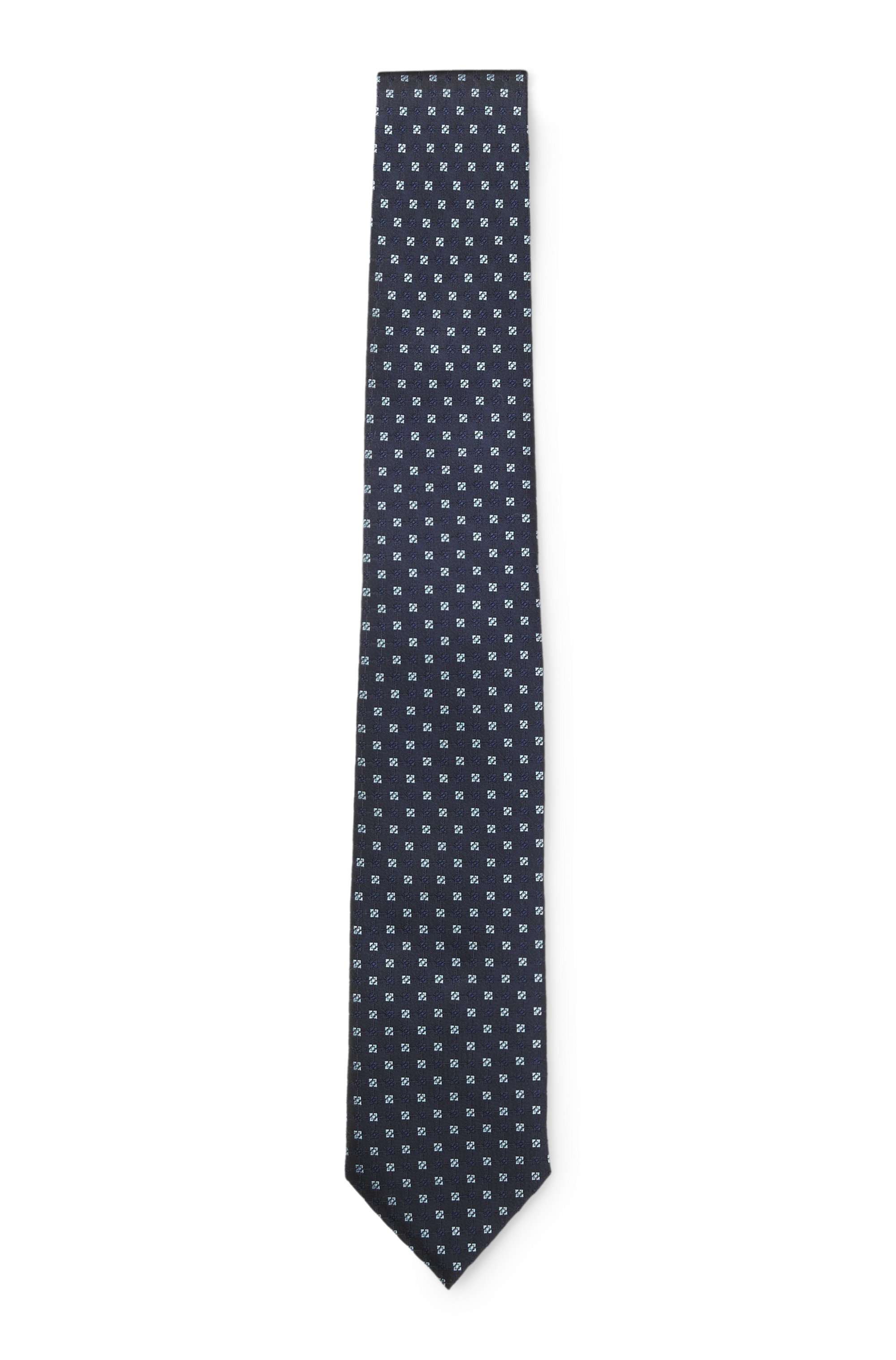 Silk-blend tie with jacquard pattern