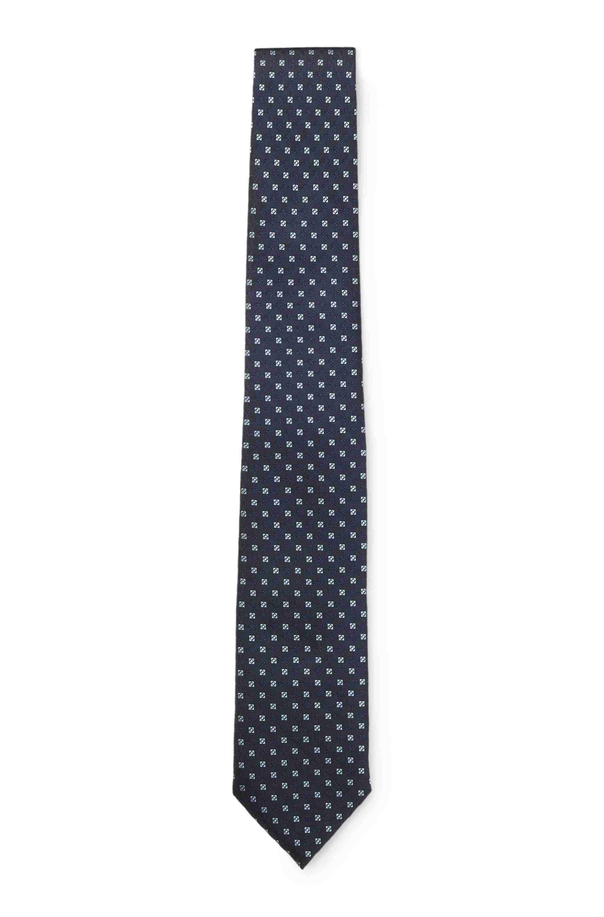 Silk-blend tie with jacquard pattern