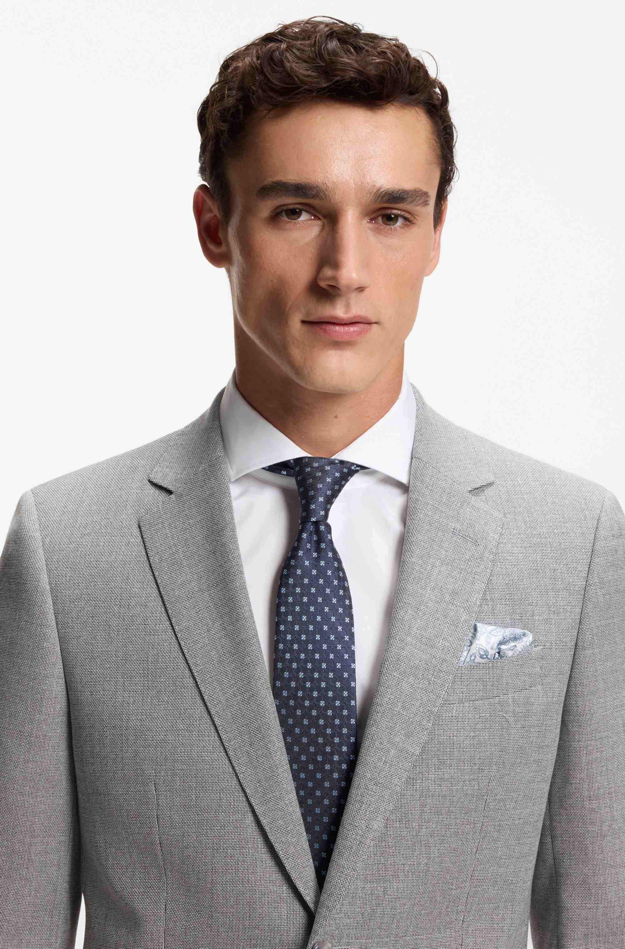 Silk-blend tie with jacquard pattern