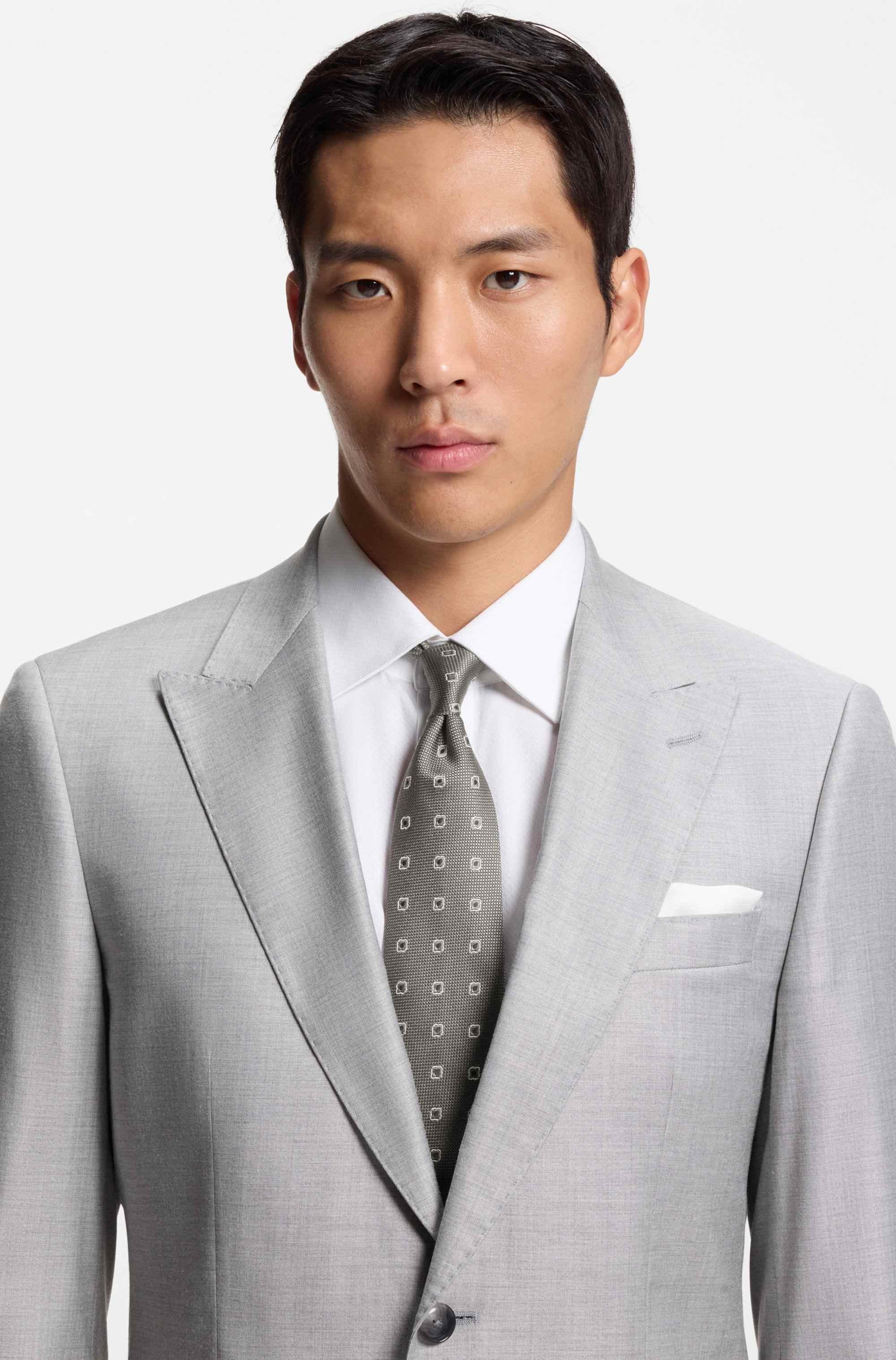 Jacquard-pattern tie in a silk blend