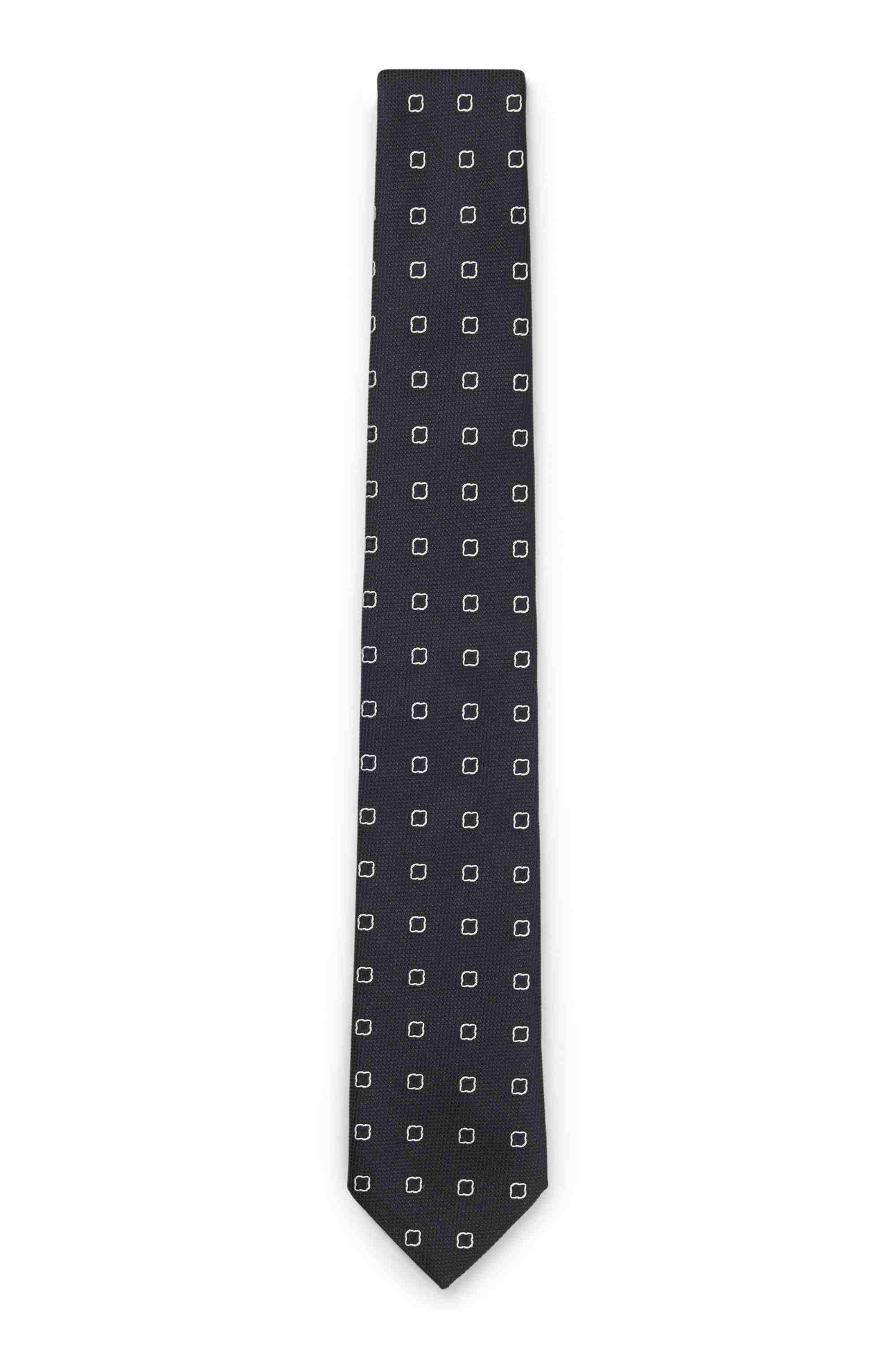Jacquard-pattern tie in a silk blend
