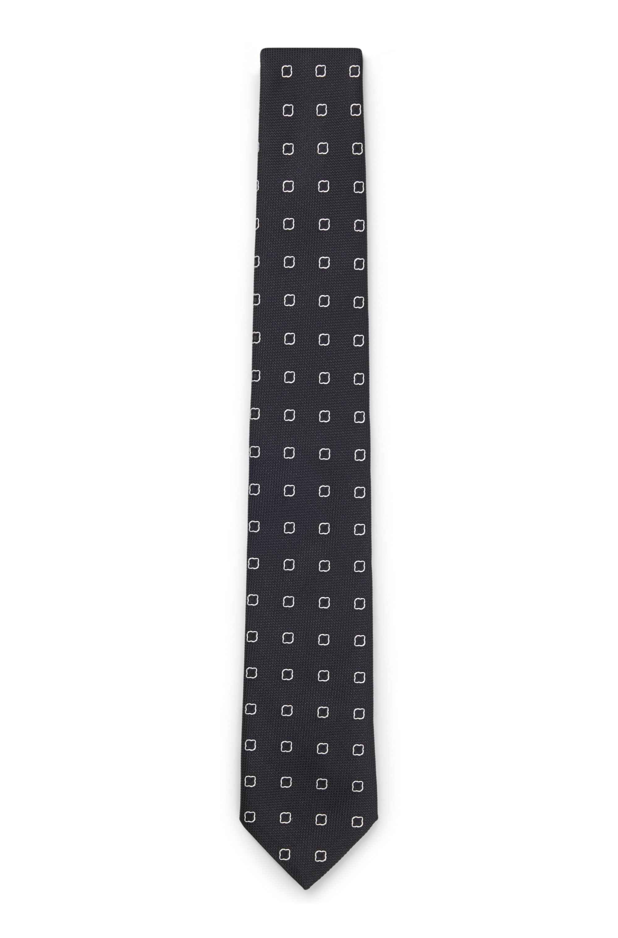 Jacquard-pattern tie in a silk blend