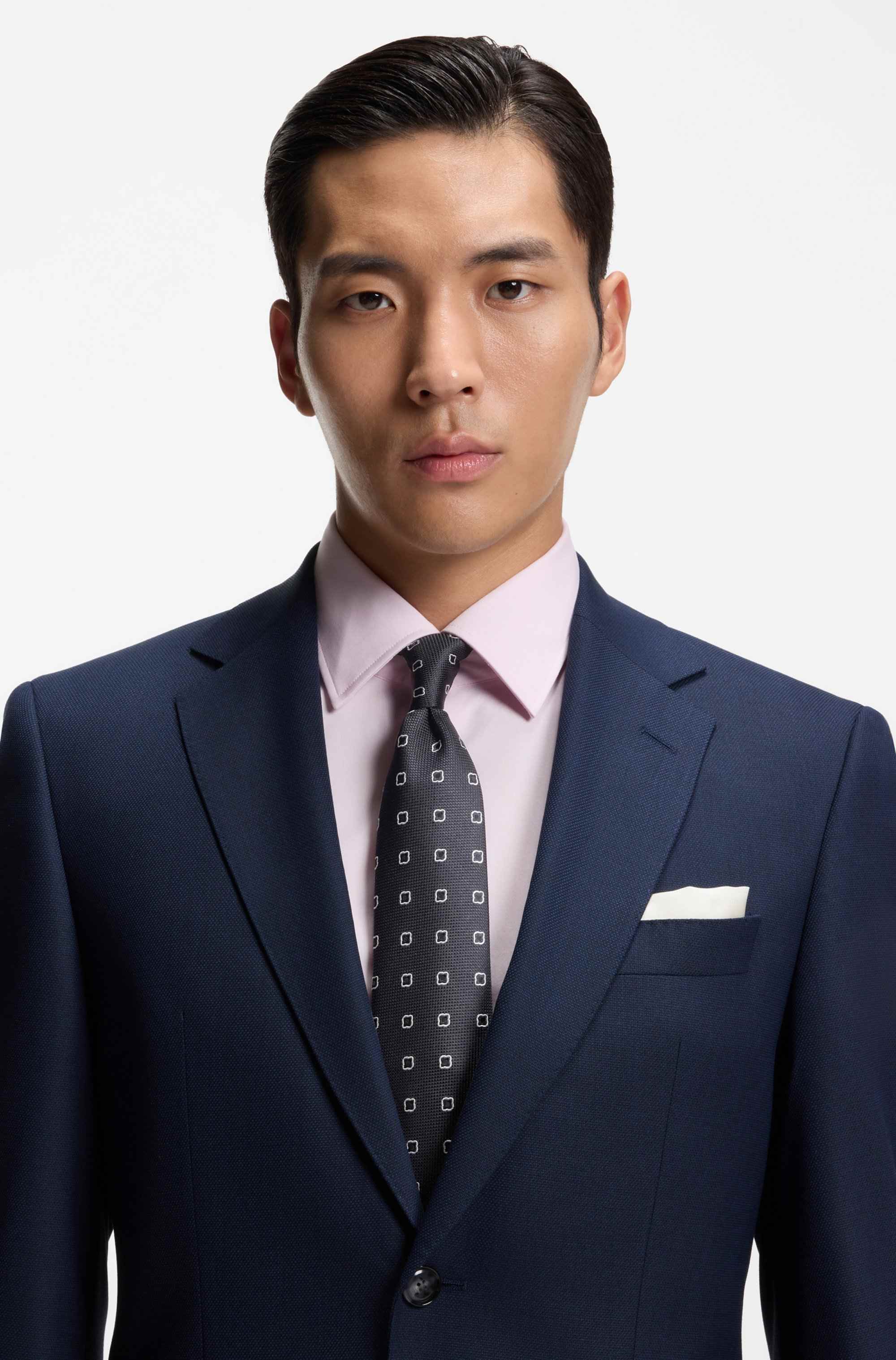 Jacquard-pattern tie in a silk blend