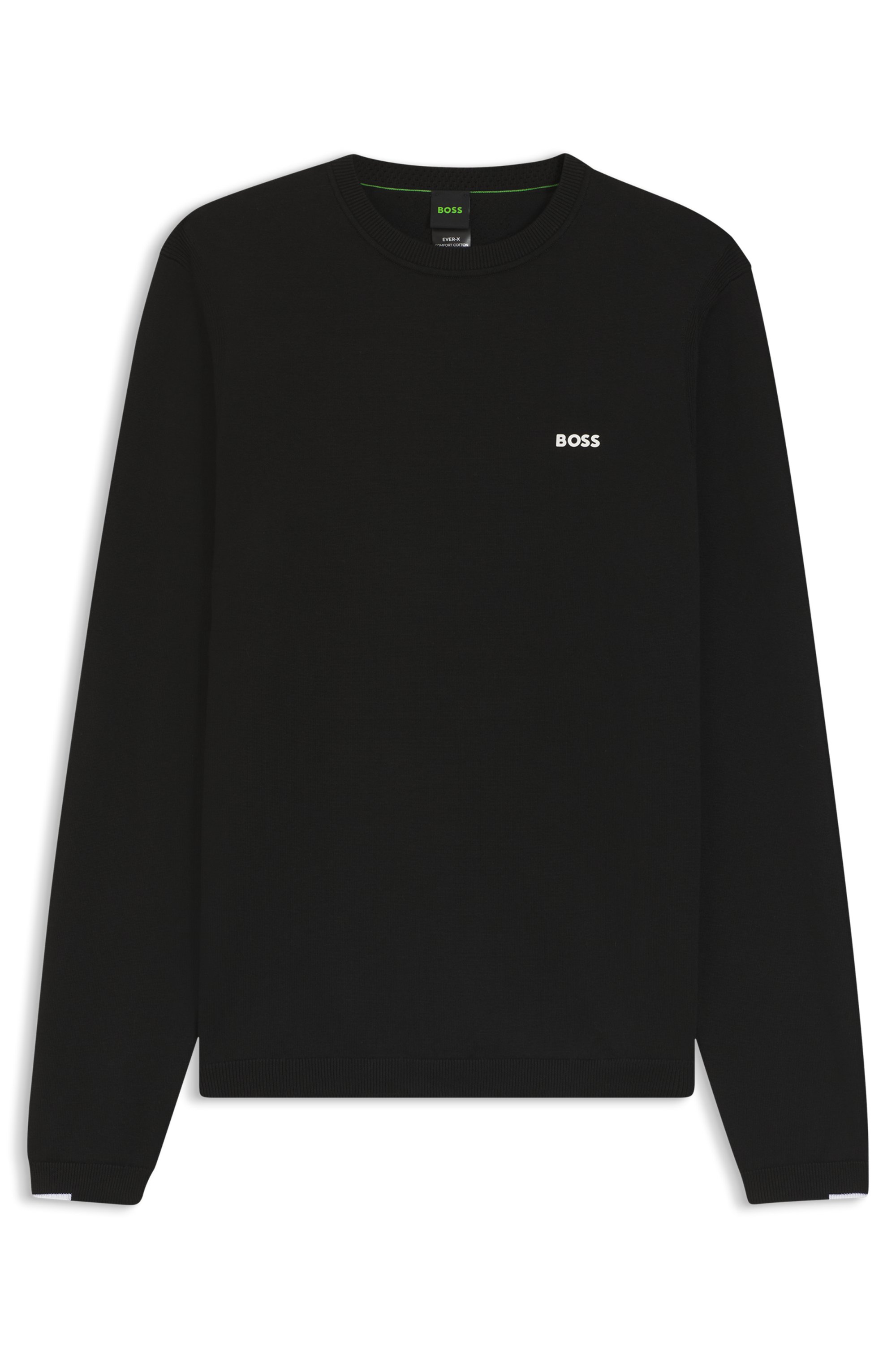Cotton sweater with contrast logo
