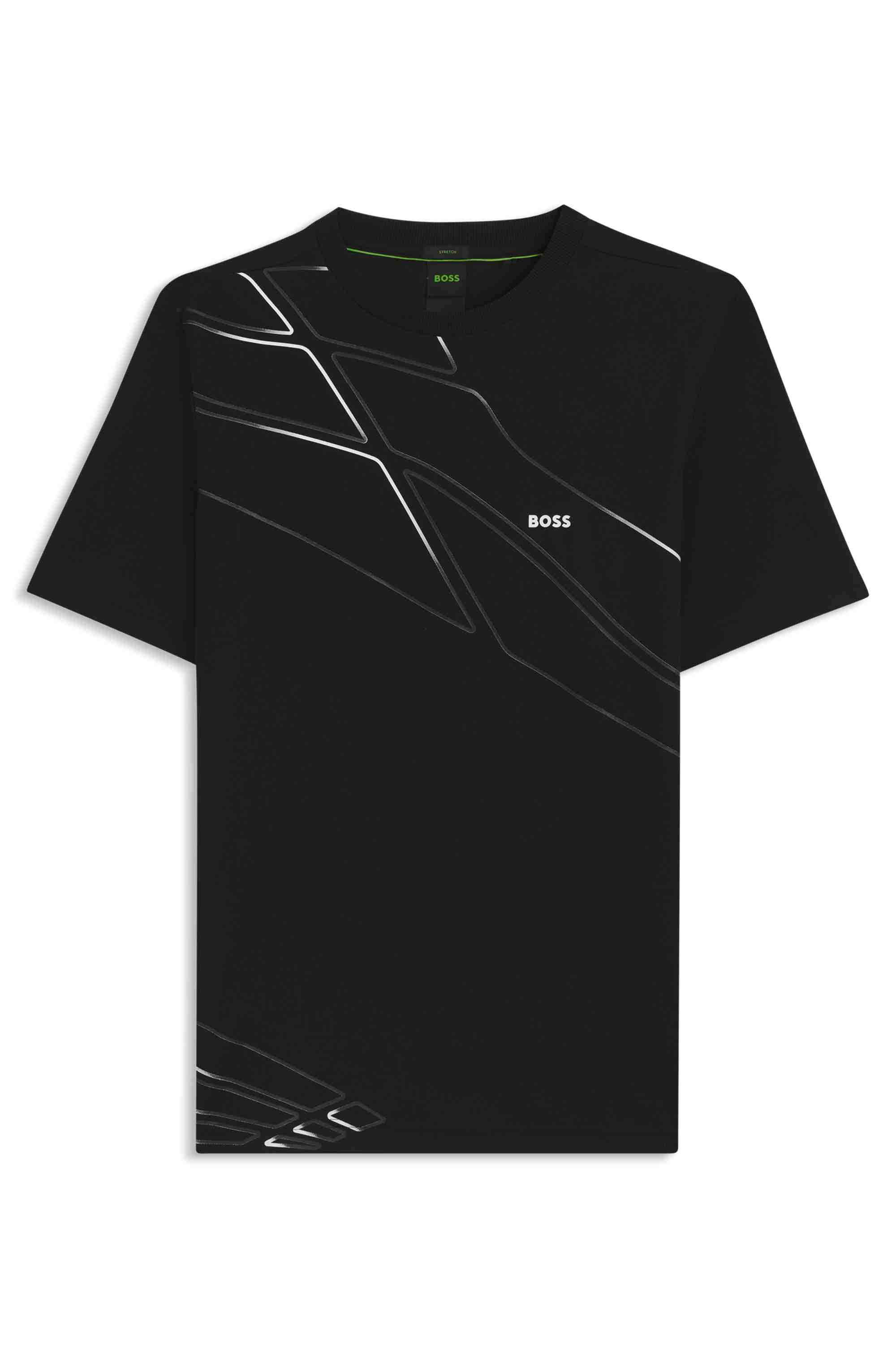 Active T-shirt in moisture-wicking stretch piqué