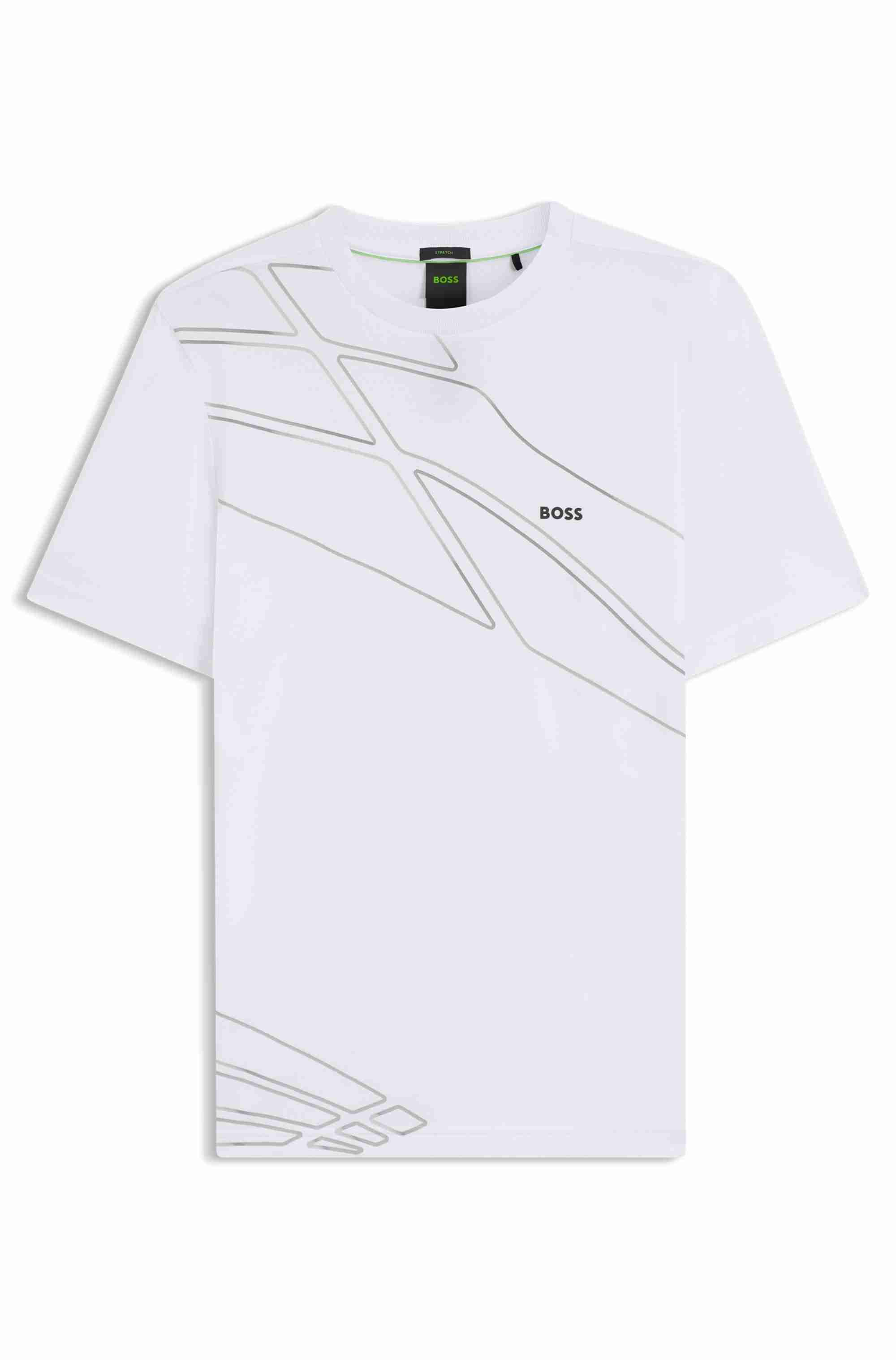 Active T-shirt in moisture-wicking stretch piqué