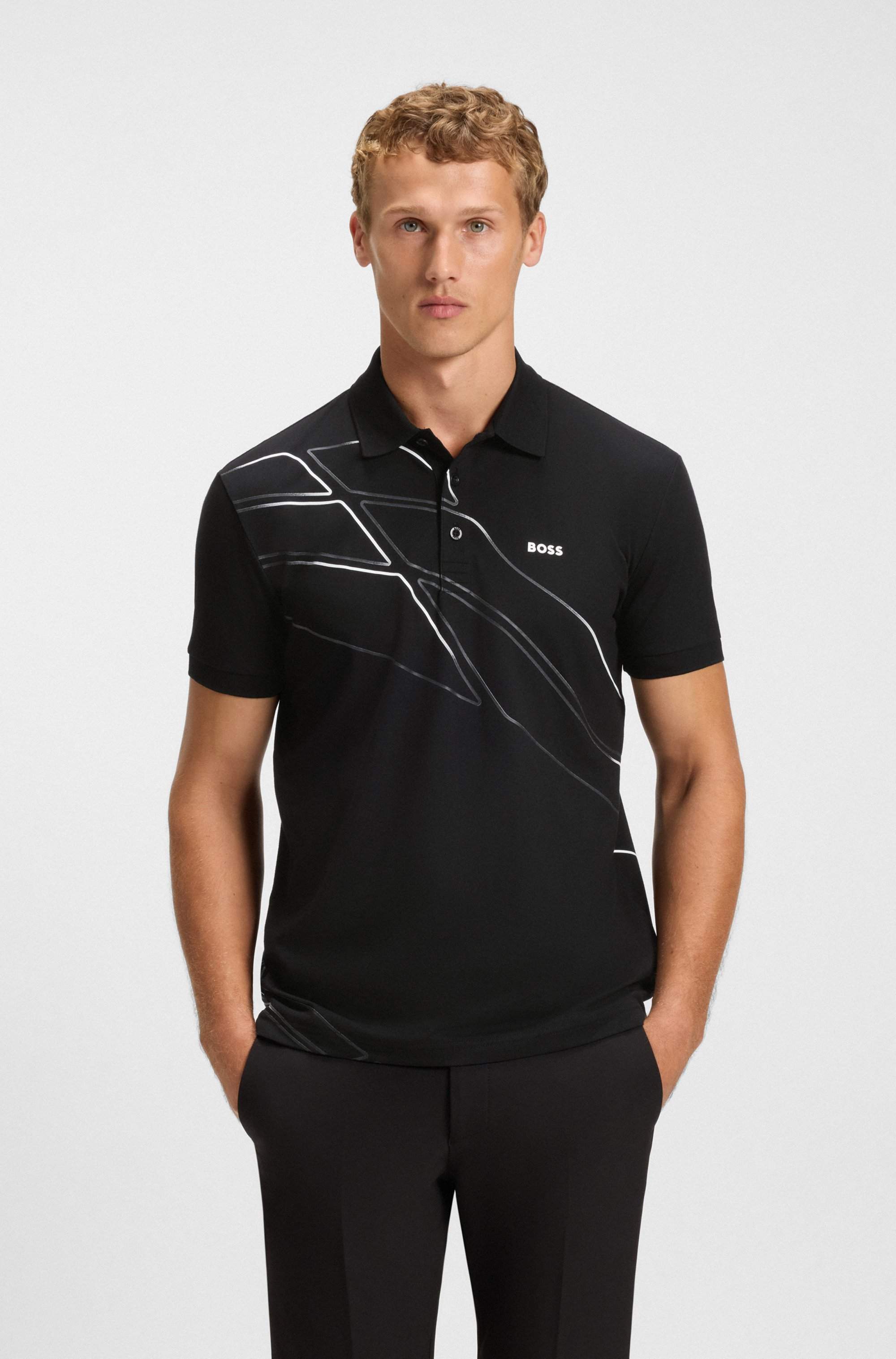 Paddy cotton-blend polo shirt with artwork